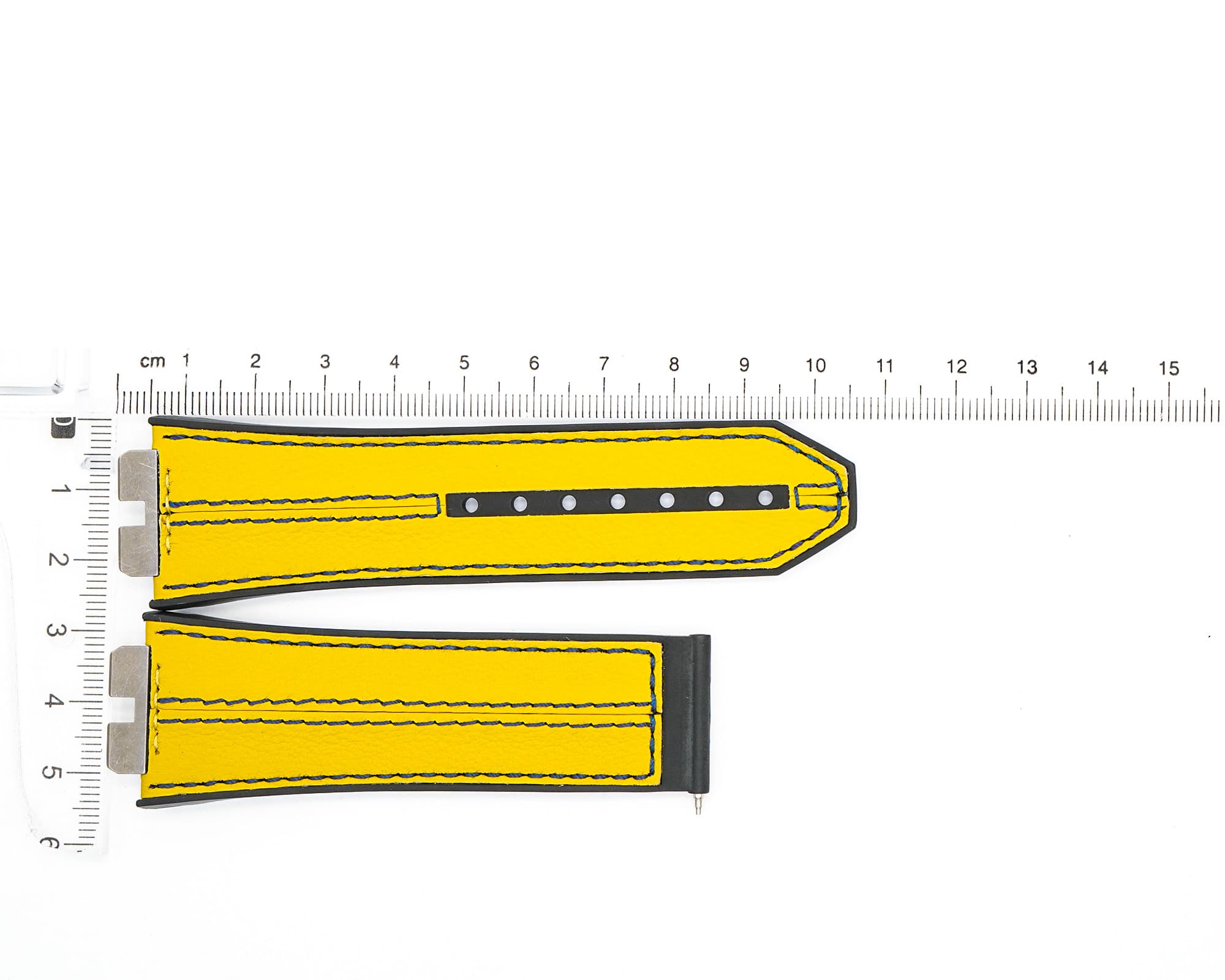 Factory Original Rubber Hublot strap, Yellow and Black, 28x22mm