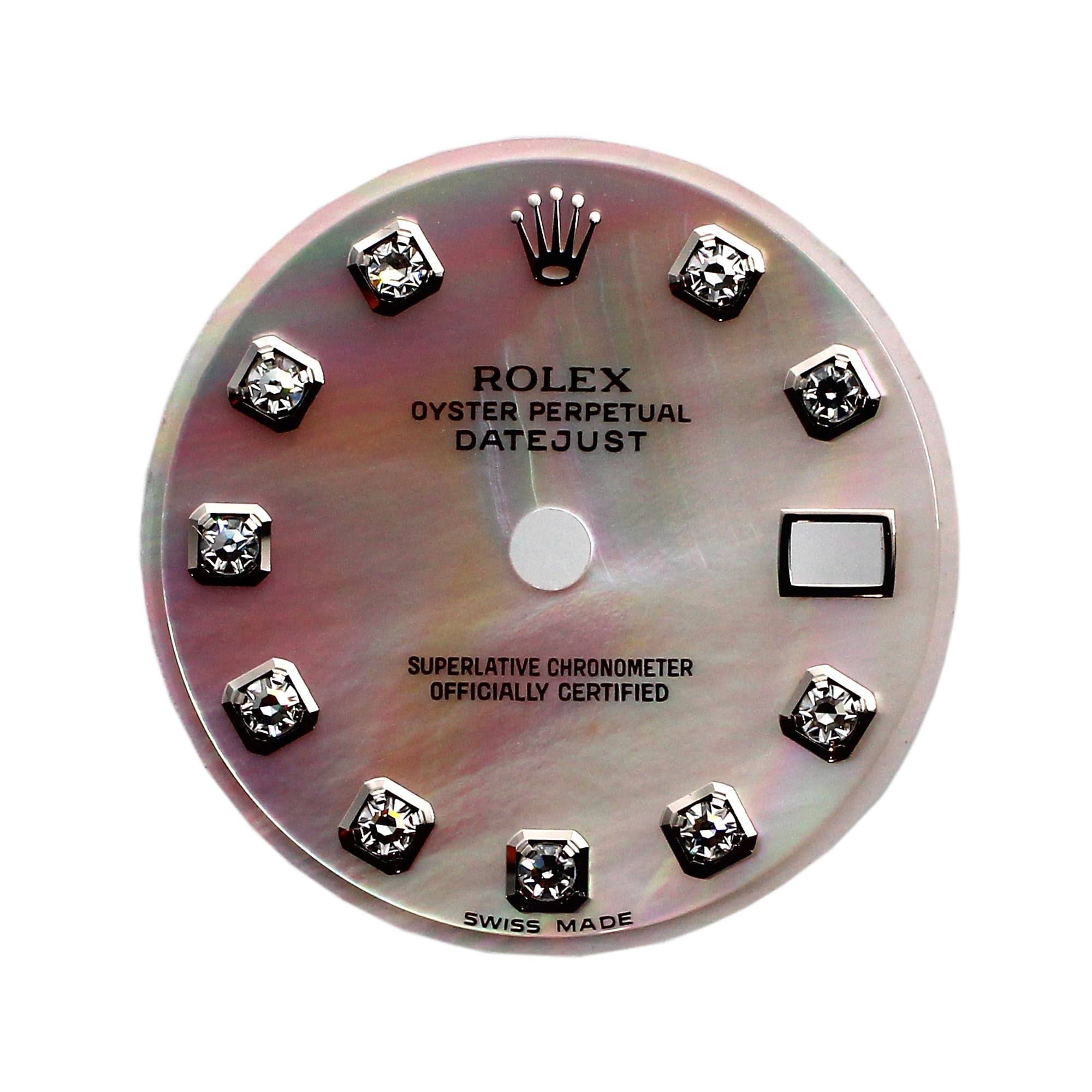 White dial mother of pearl 10 factory diamonds for Rolex Datejust 26 or 29mm Mother of pearl