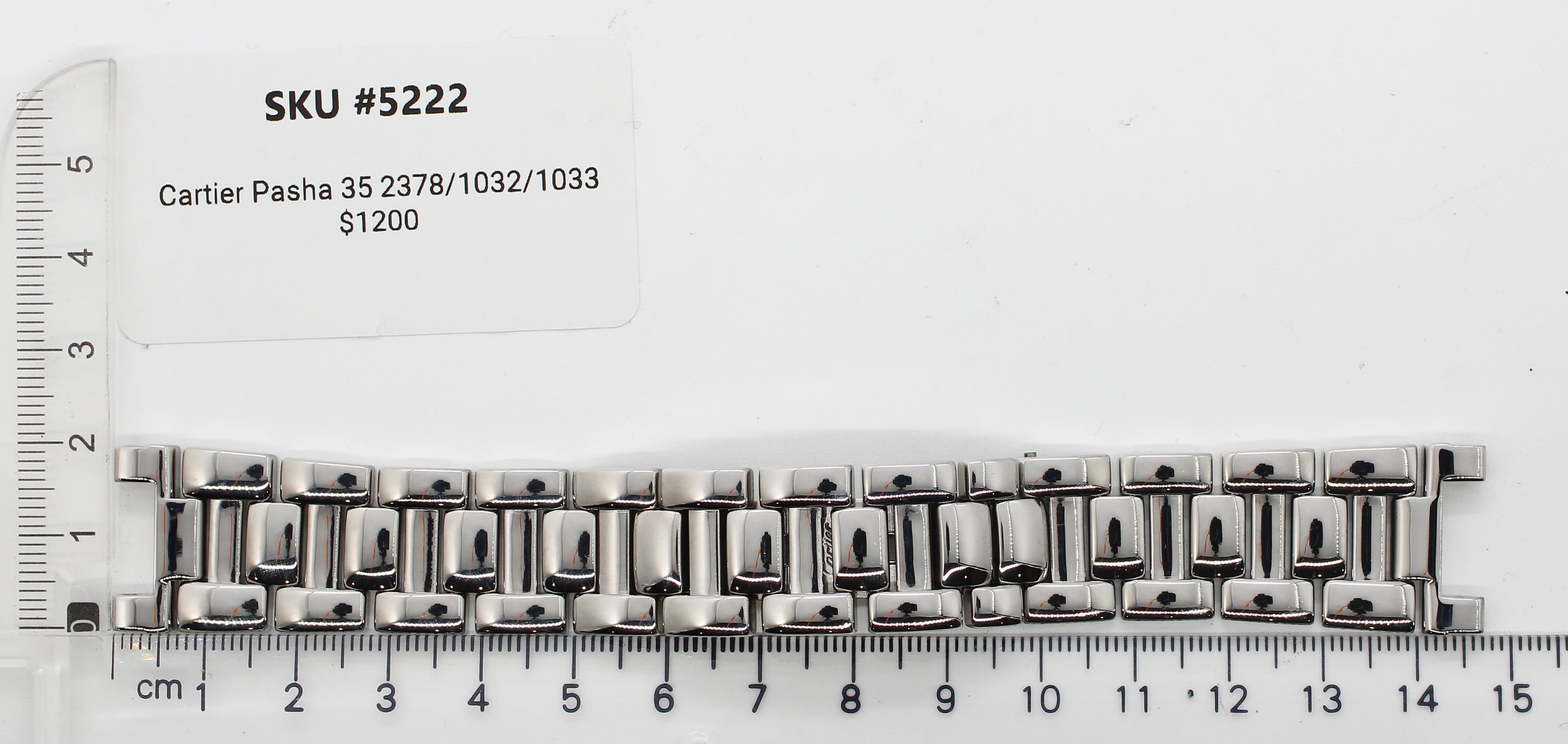 Watch band for Cartier Pasha 38 mm stainless steel Ref. 2378 Solid