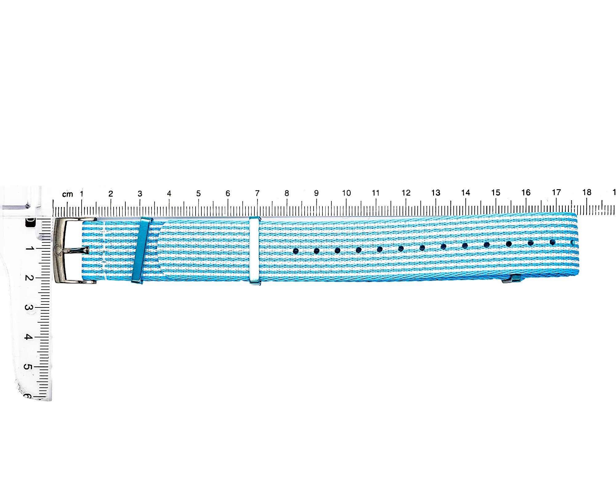Factory Original Nylon Omega strap, Blue and White, 20x20mm