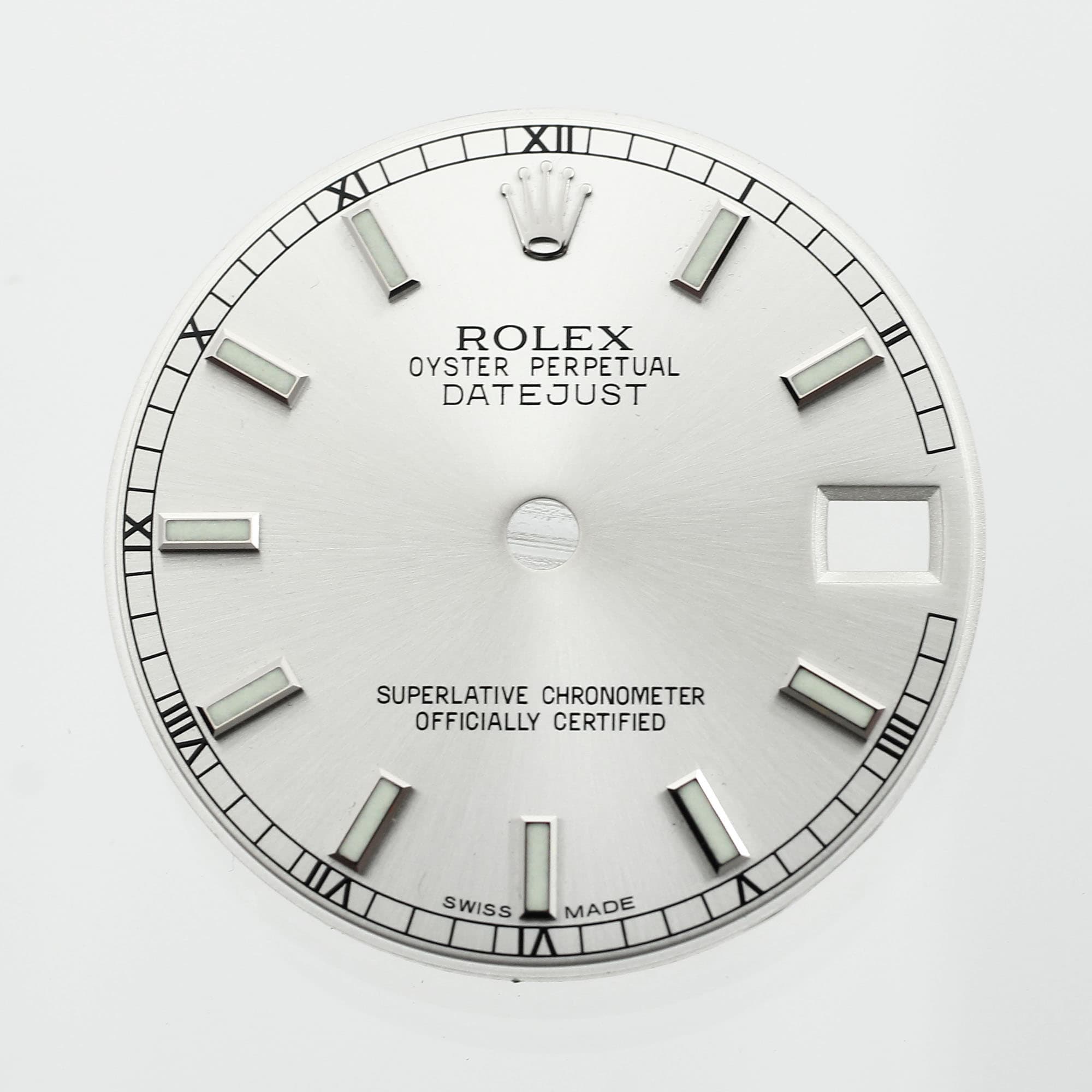 Gray dial index numeral for Rolex Datejust 31mm Silver