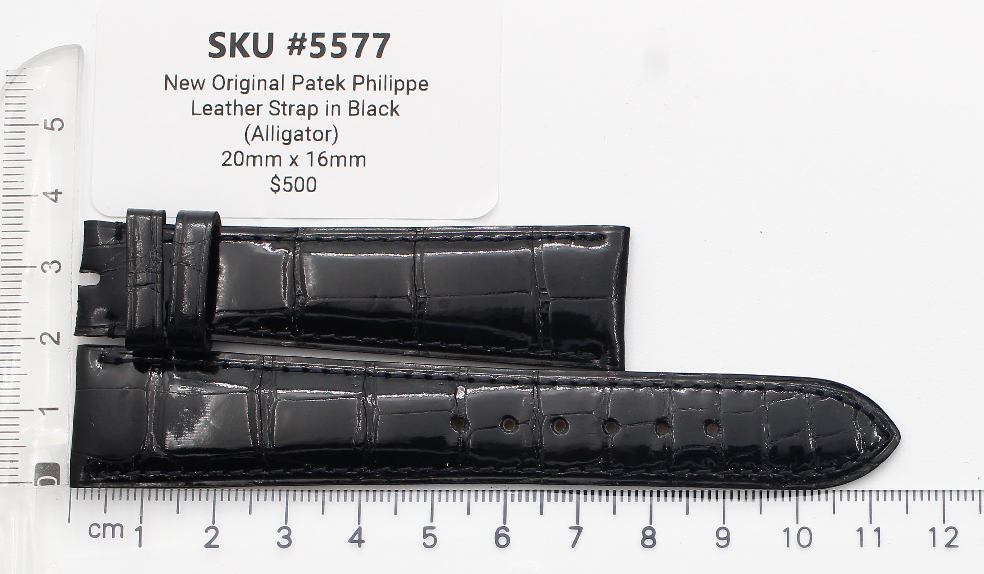Strap for Patek Philippe New black alligator