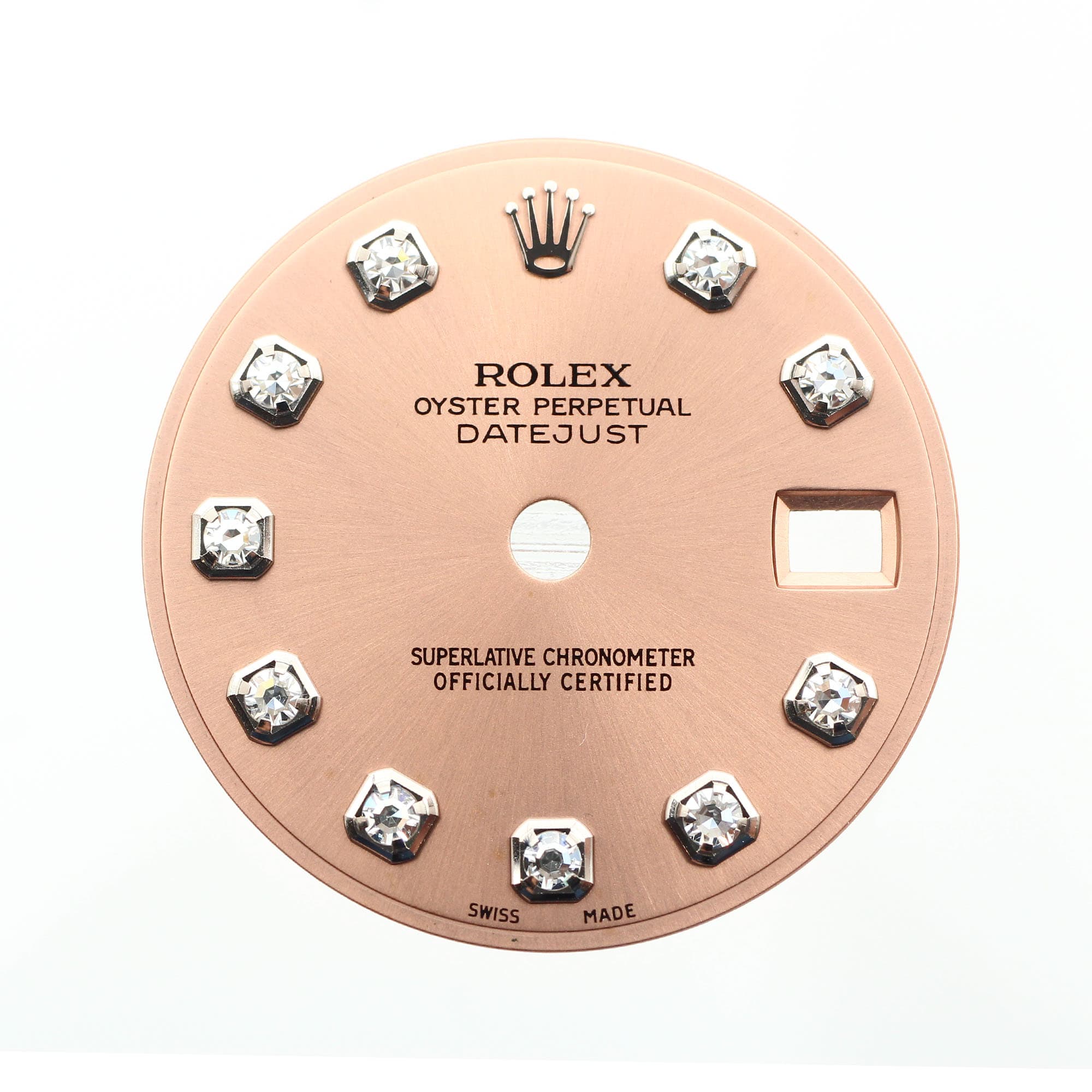 Light brown dial 10 factory diamonds for Rolex Datejust 26 or 29mm Rose