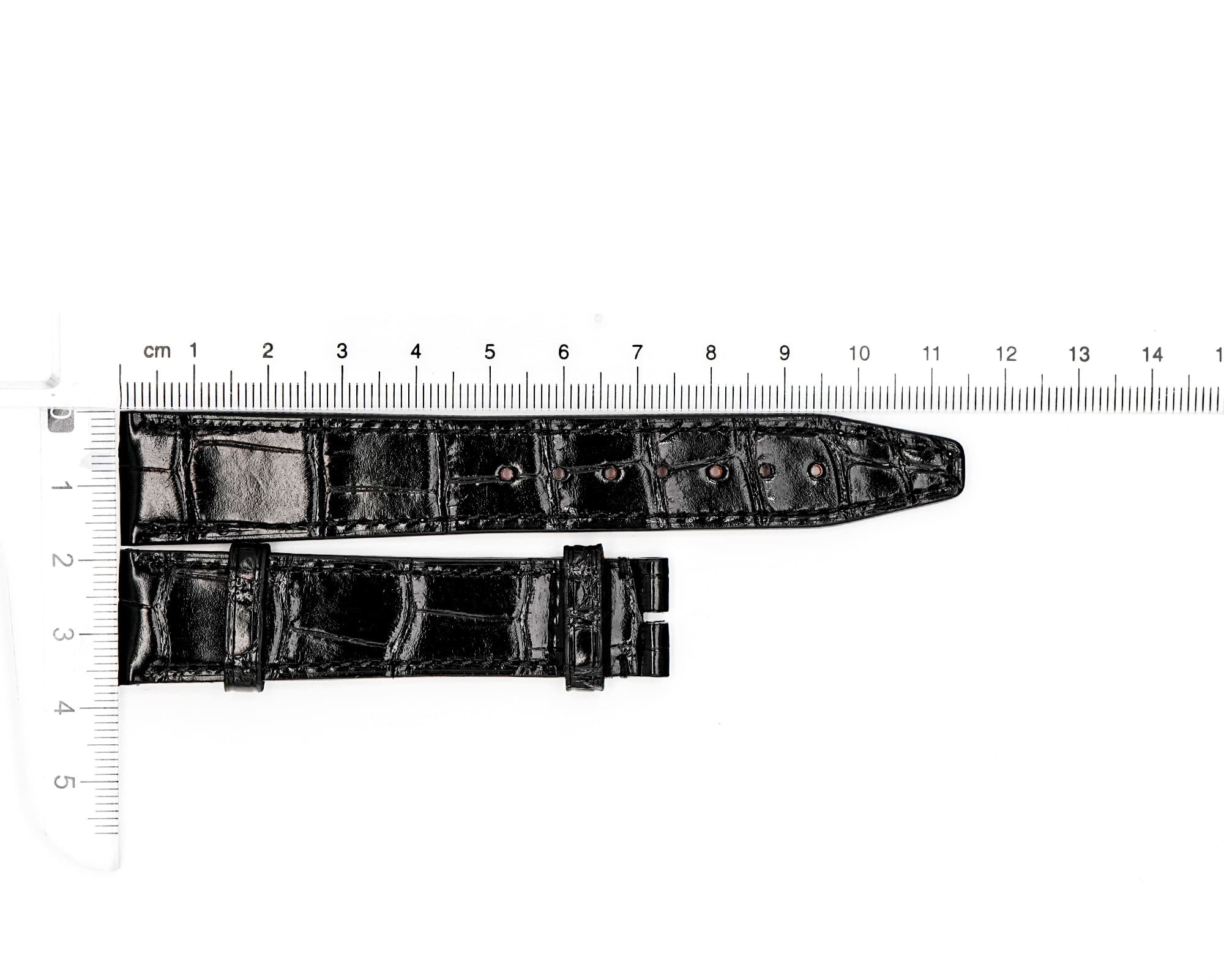 Factory Original Alligator Leather IWC strap, Black and Orange, 18x16mm