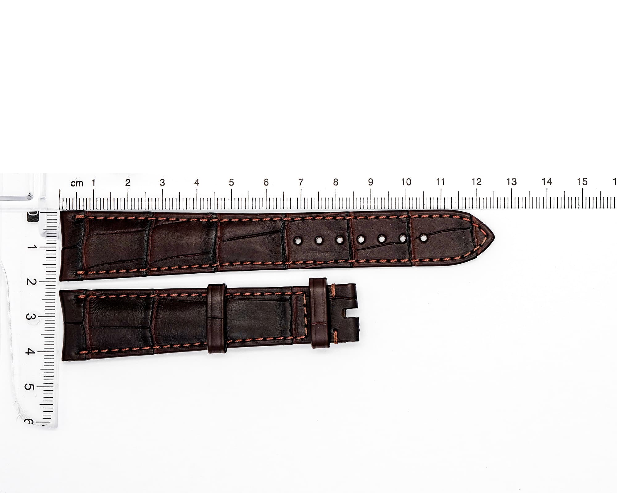 Factory Original Leather Omega strap, Brown, 21x16mm