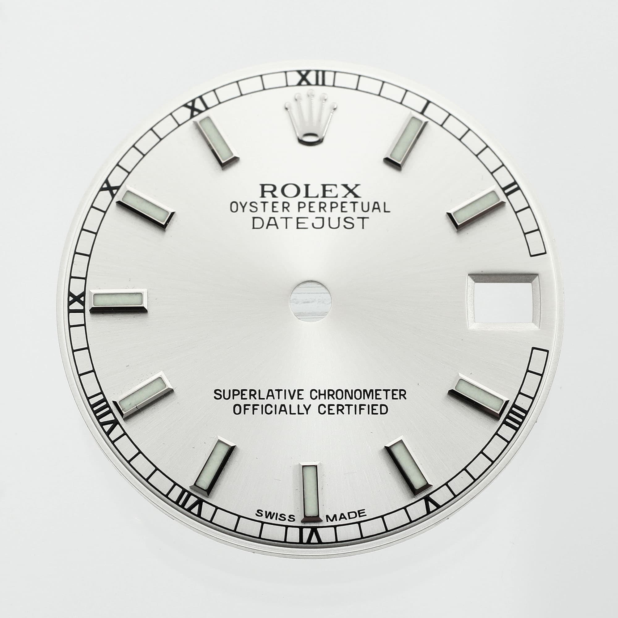 Gray dial index numeral for Rolex Datejust 31mm Silver
