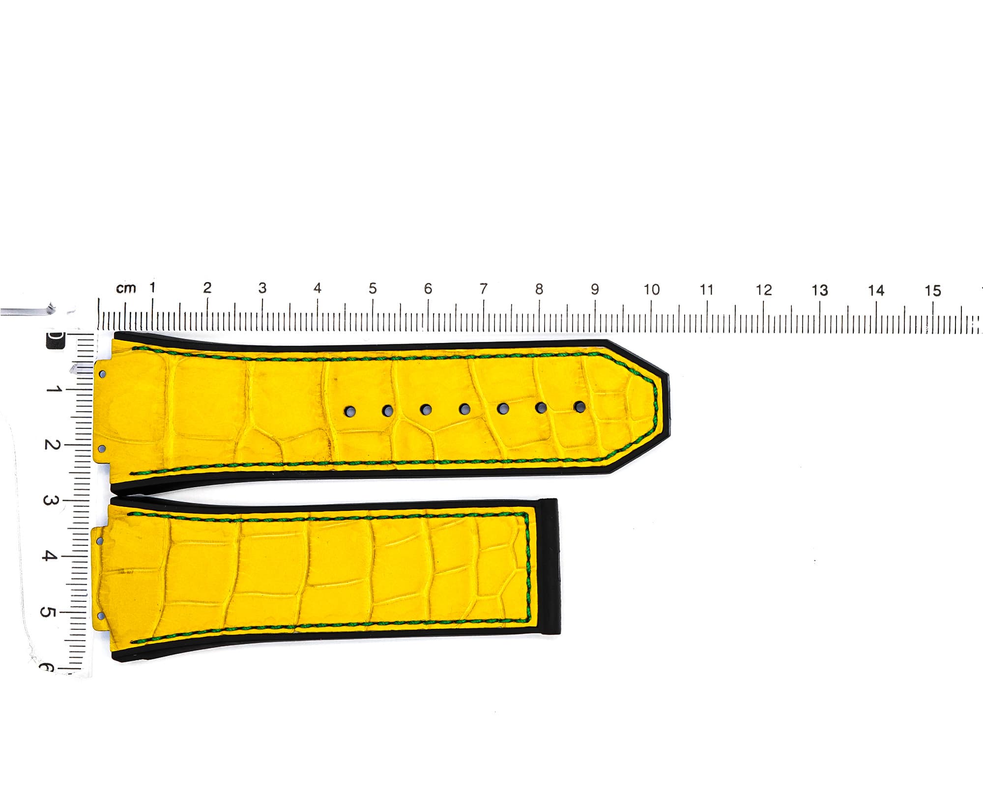 Factory Original Rubber Hublot strap, Yellow and Black, 30x24mm
