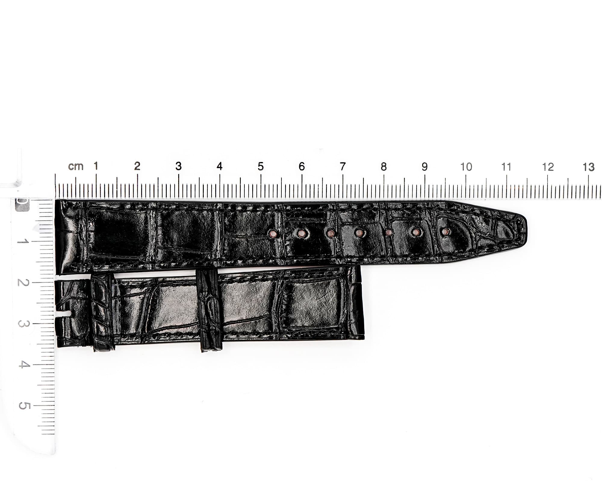 Factory Original Alligator Leather IWC strap, Black and Orange, 18x16mm