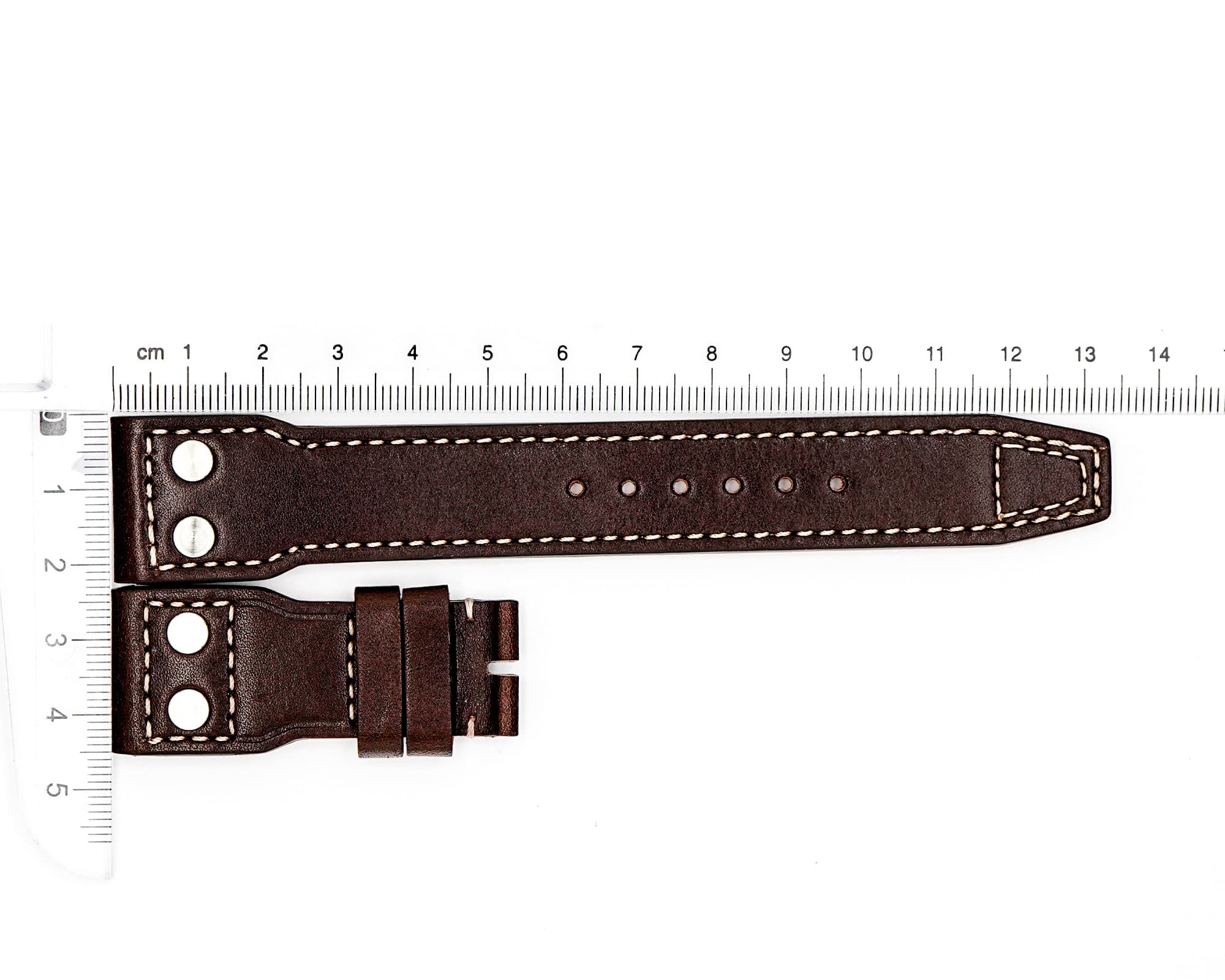 Factory Original Leather IWC strap, Brown and Orange, 22x18mm