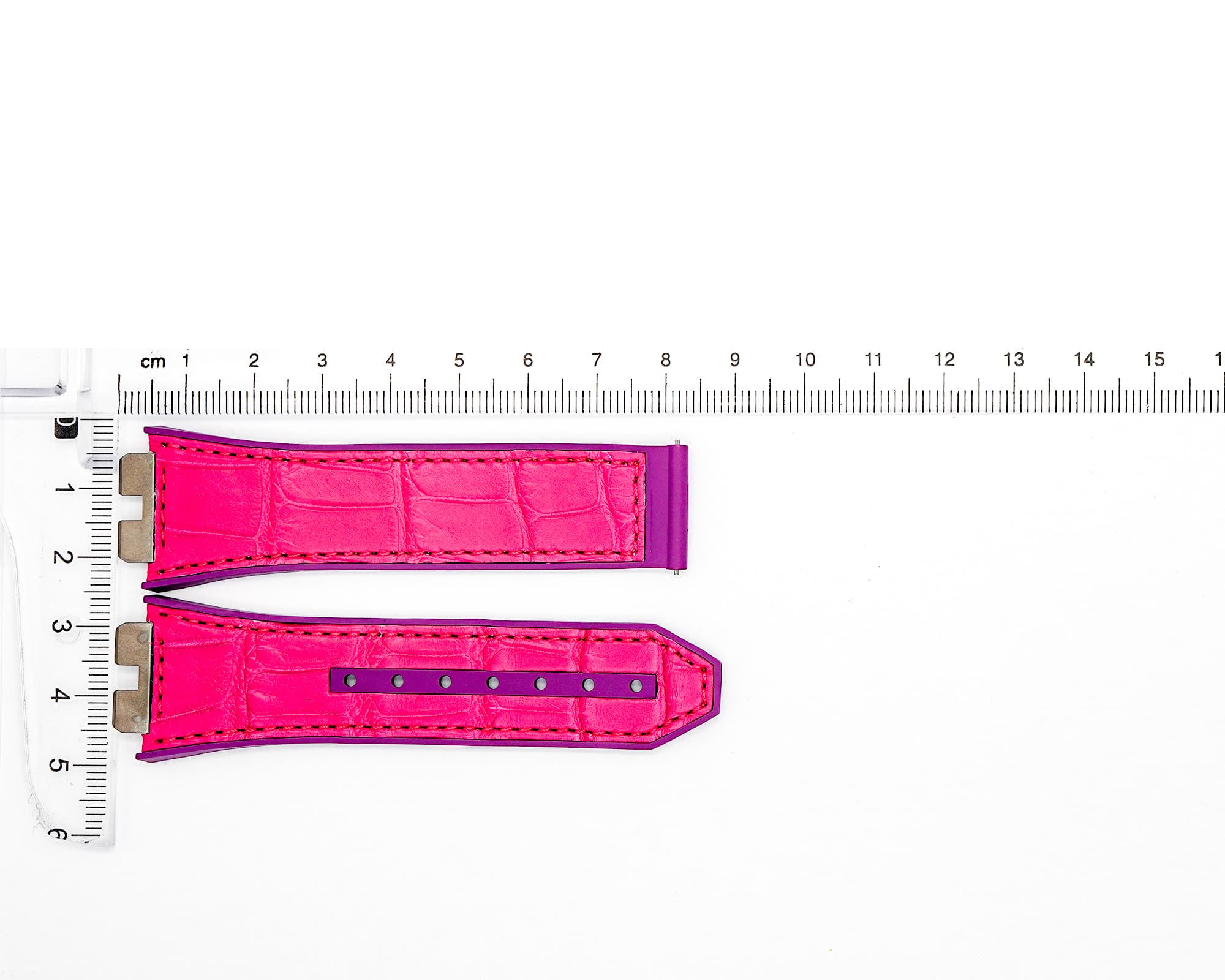 Factory Original Rubber Hublot strap, Pink And Purple, 24x18mm