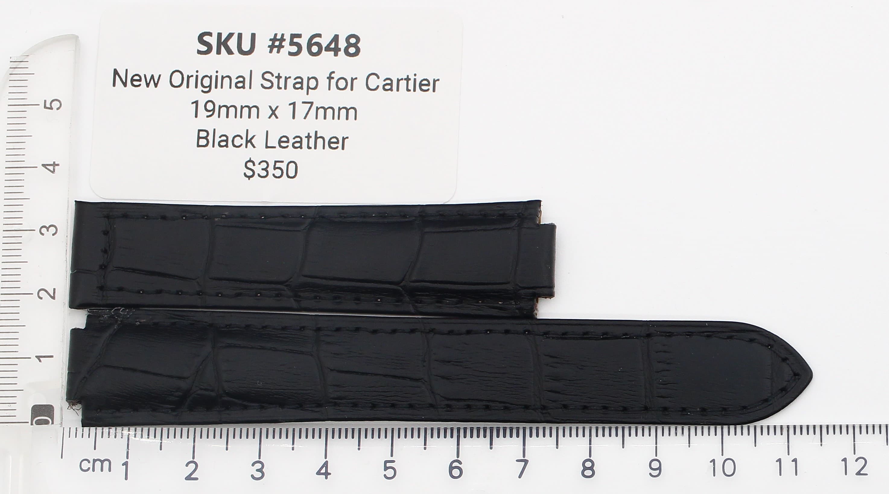 Black Strap for Cartier Ballon Bleu New 19mm x 17mm