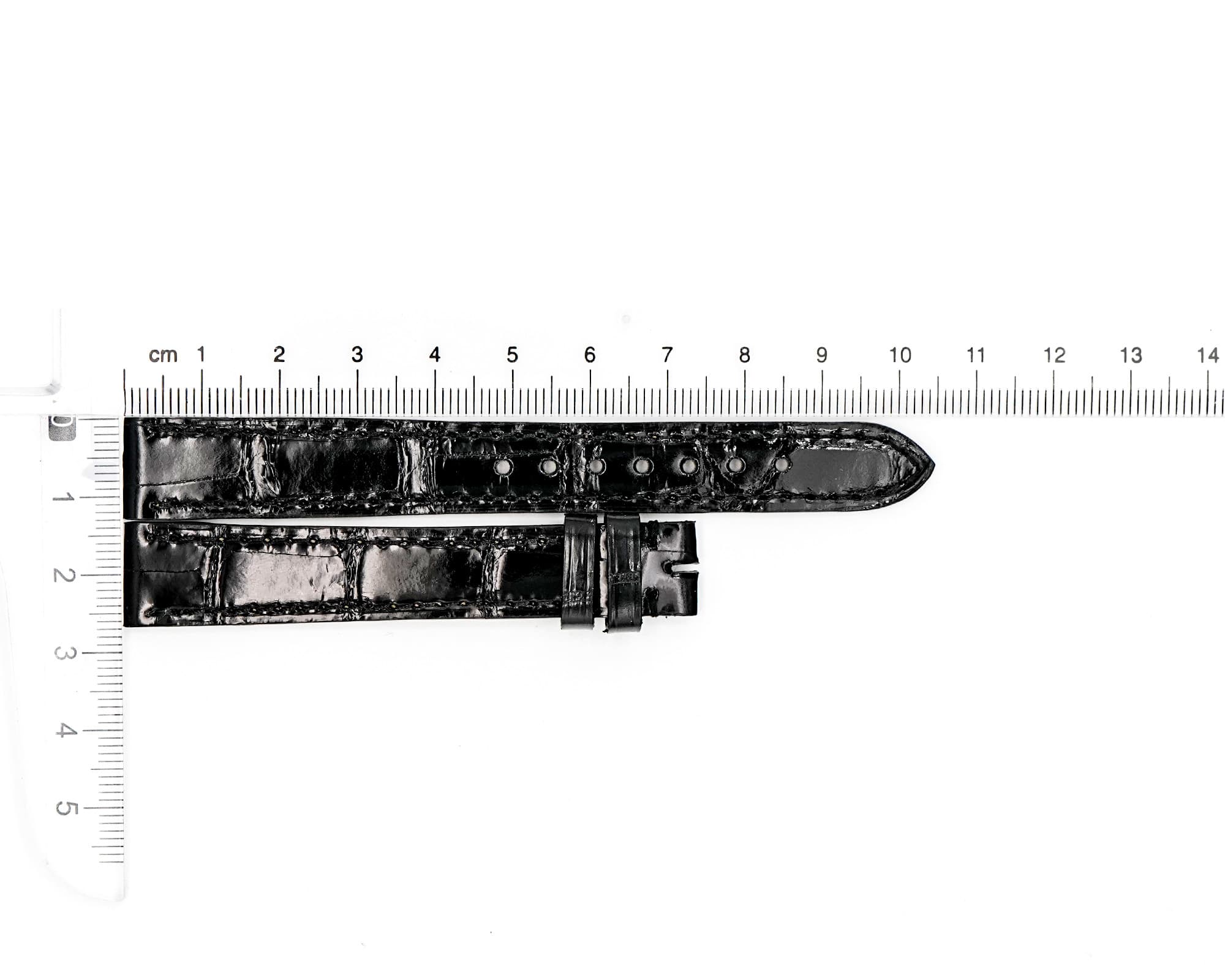 Factory original leather Cartier strap, 14mm x 12mm, Black