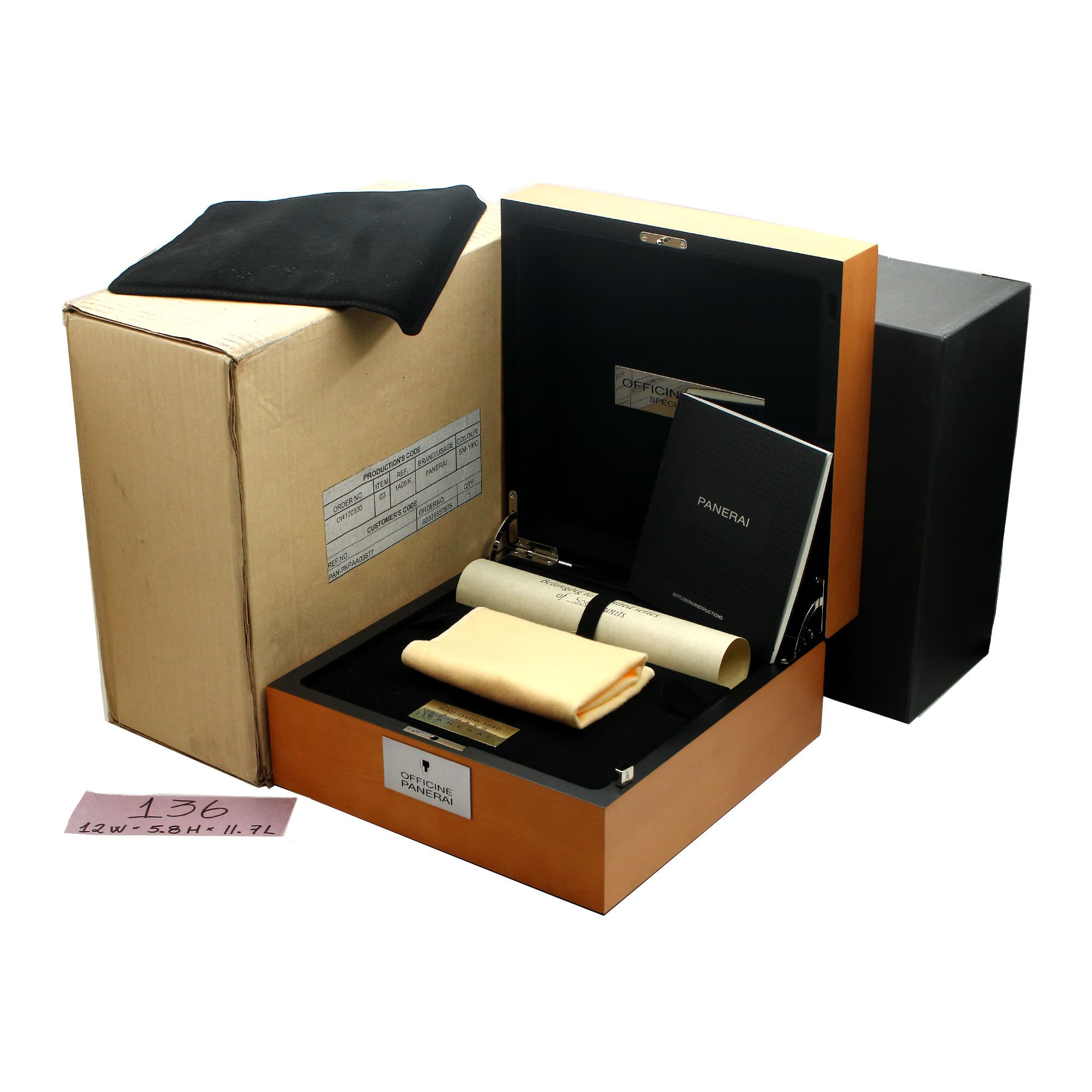 Box Panerai 12W x 5.8H x 11.7L Radiomir limited to 500 pieces