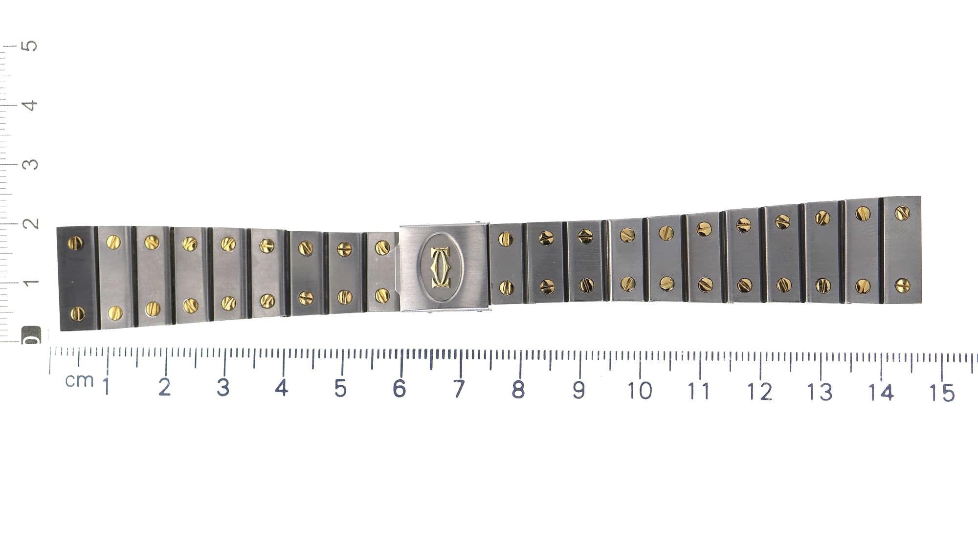 Rare Original steel and gold watch band for Cartier Galbee 18mm end link
