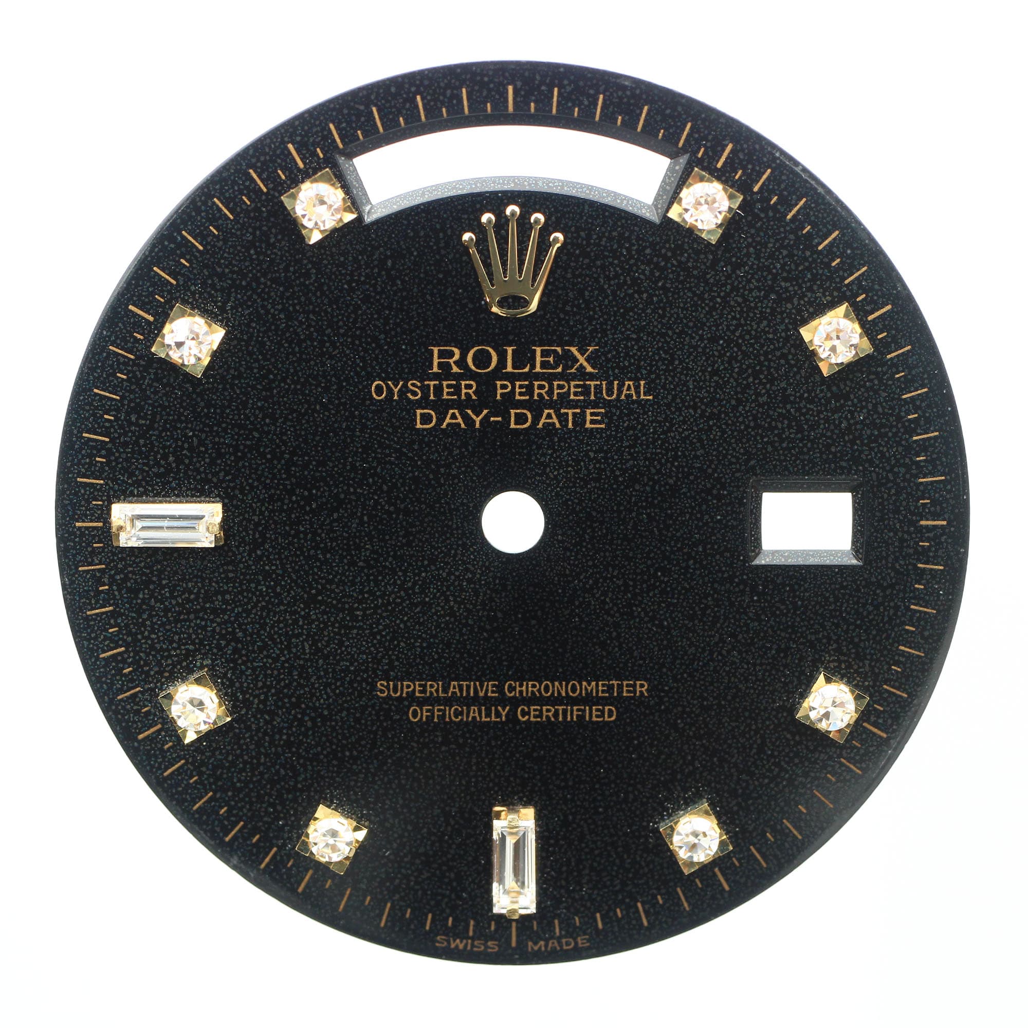 Black dial yellow settings factory diamonds for Rolex Day-Date 36mm Black