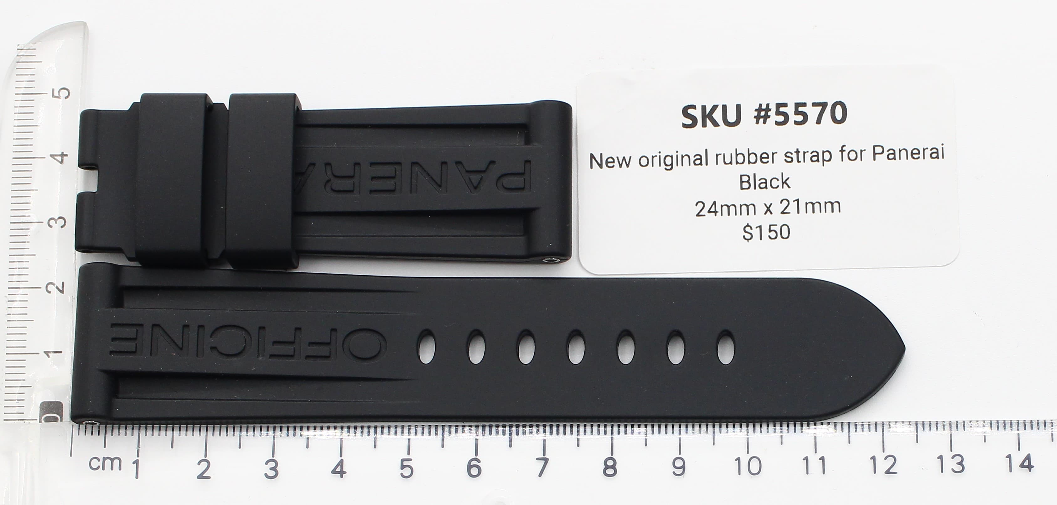 Strap for Panerai New black rubber