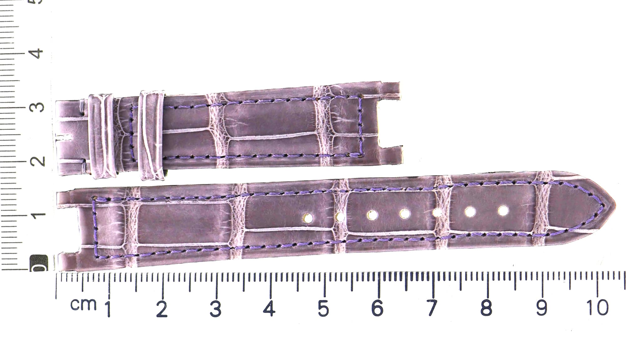 Unworn original factory Cartier purple leather strap for Pasha 15 x 14 mm