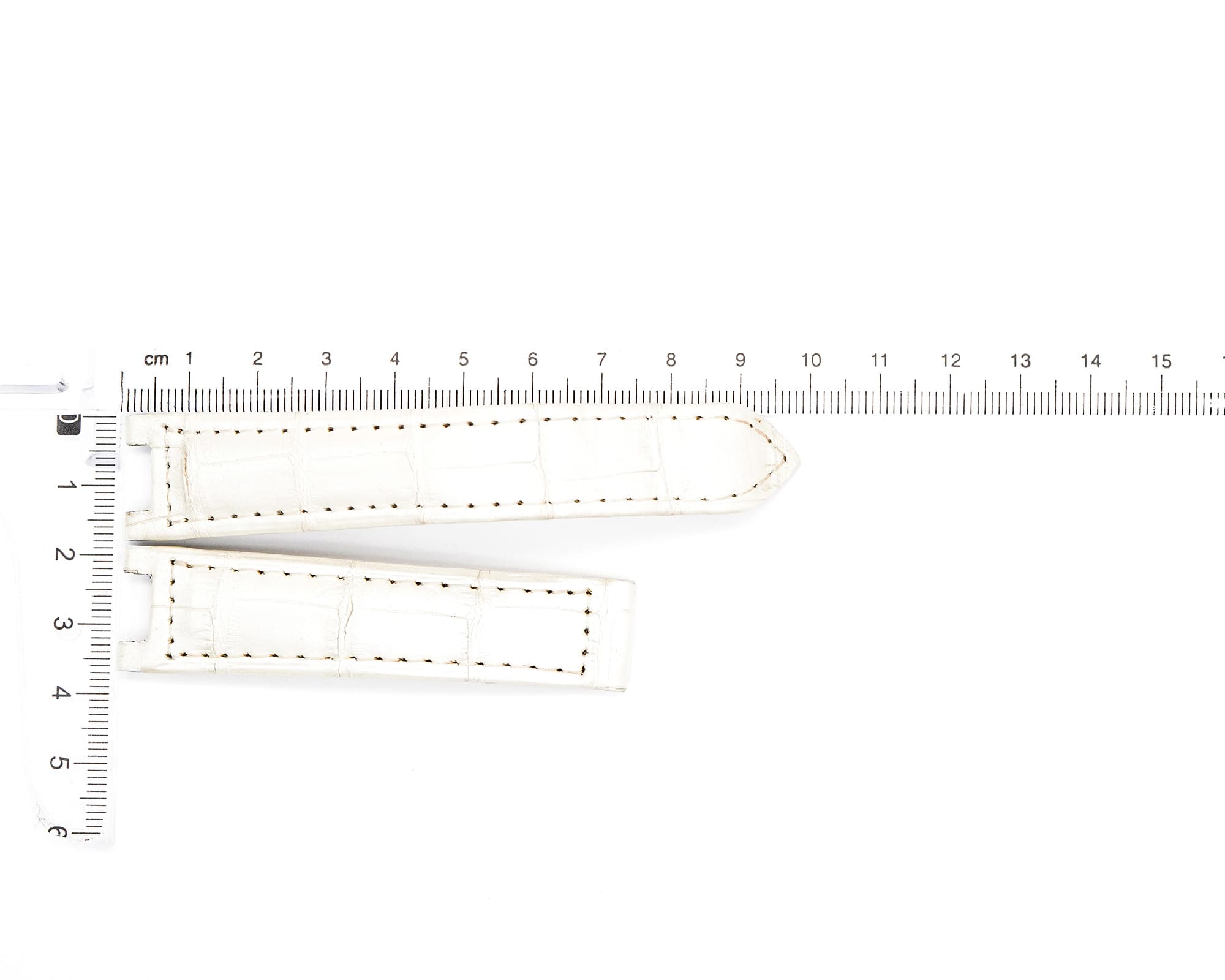 Factory Original Leather Cartier Strap, Genuine White Crocodile, 26x18mm