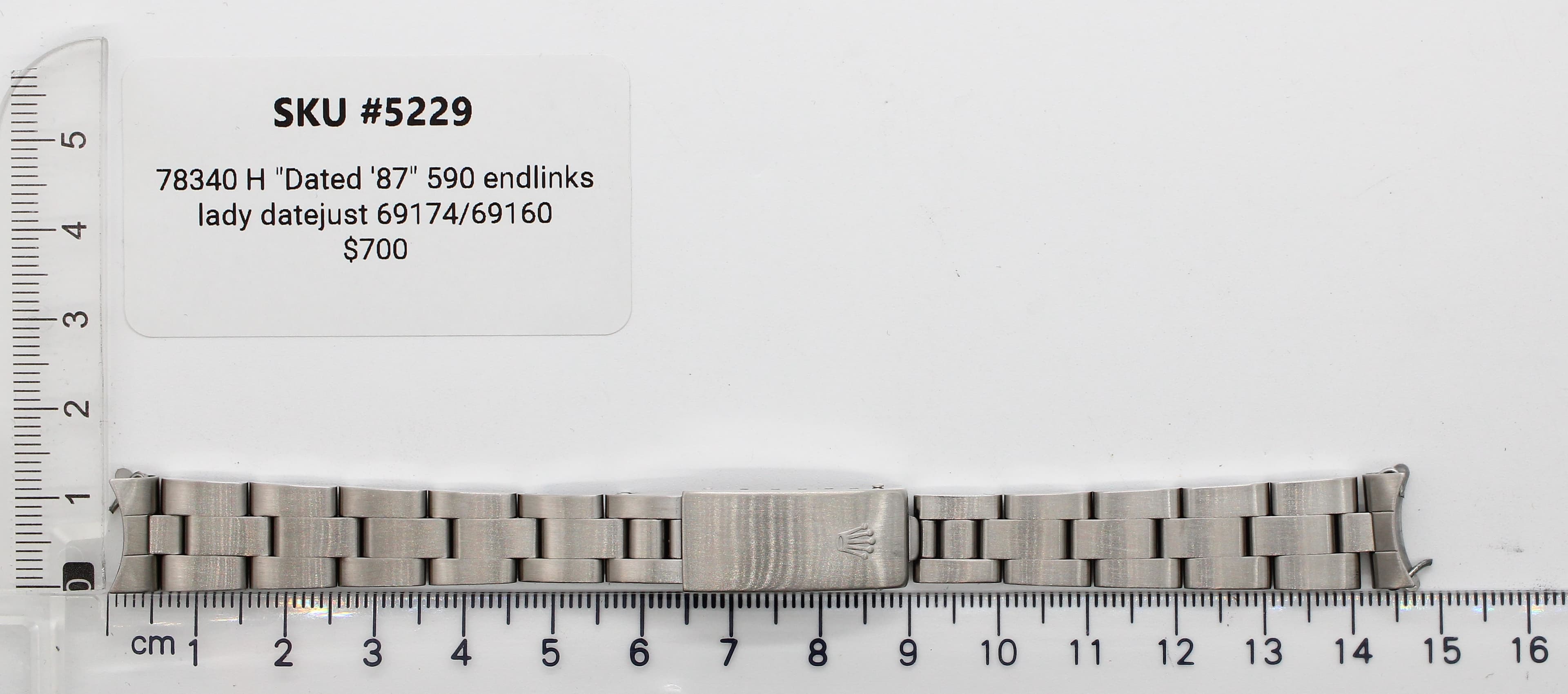 Watch band for Rolex lady 26mm 13 mm Steel 78340 Oyster
