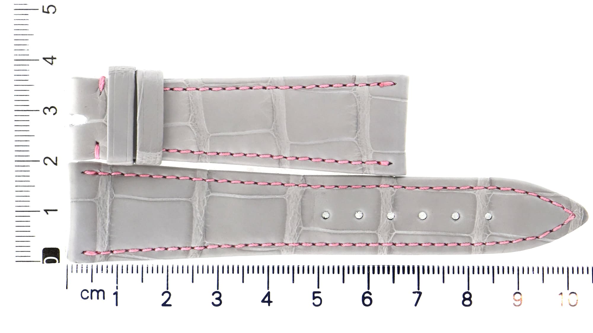Unworn factory Audemars Piguet grey / pink stiches leather strap for 20x16.5mm