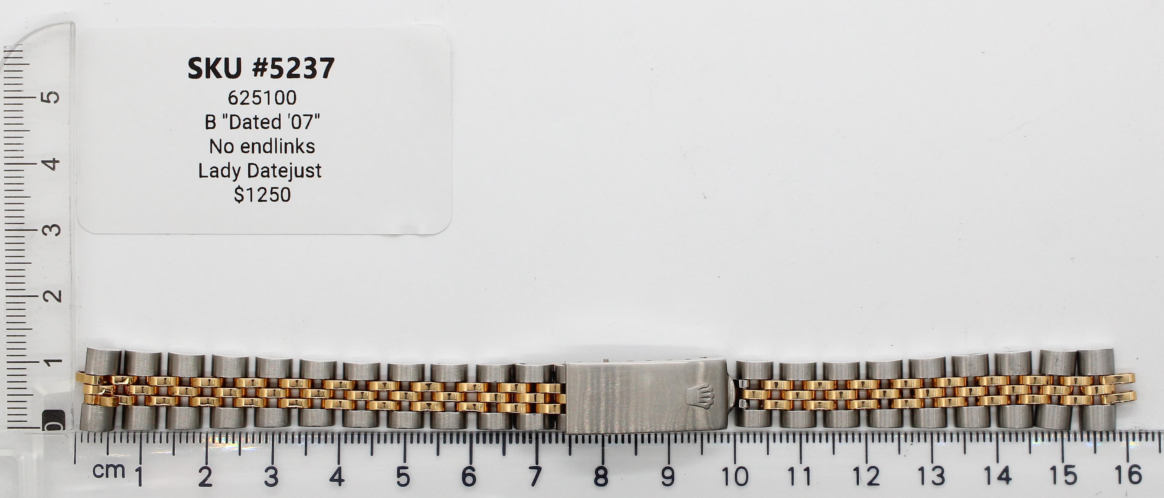 Watch band for Rolex 26mm 13mm Jubilee 625100 B "Dated '07" No end links