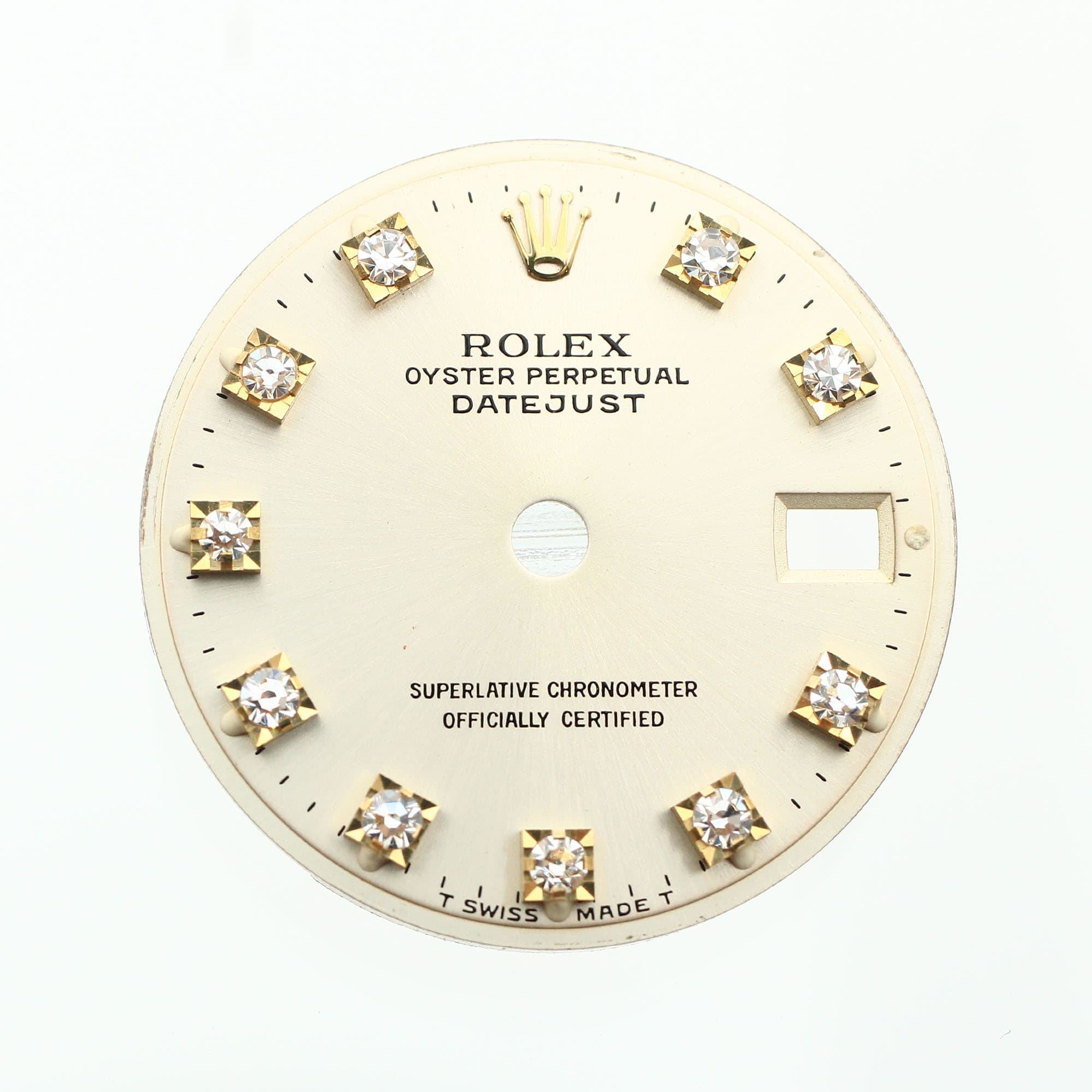 Gray dial 10 factory diamonds for Rolex Datejust 26 or 29mm