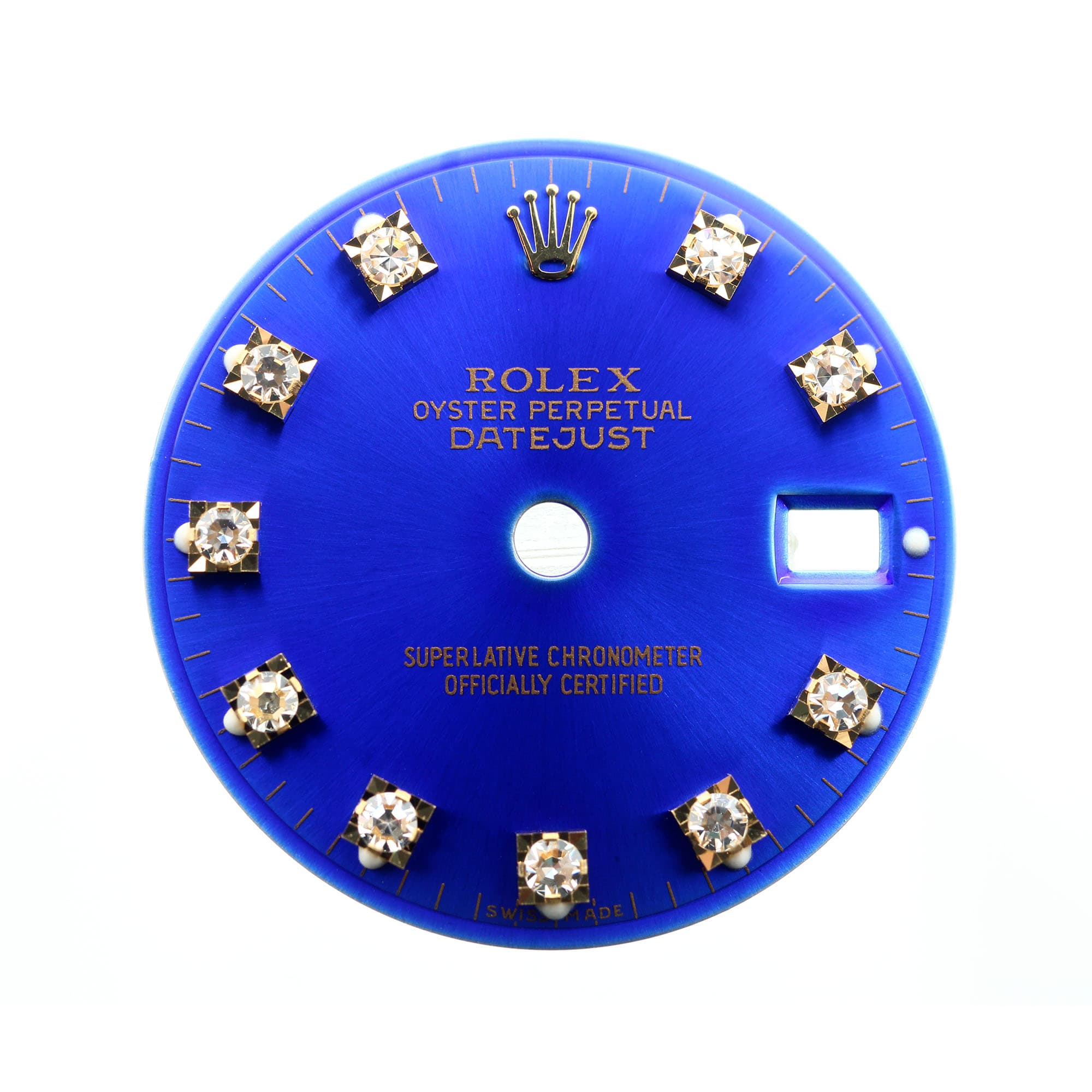 Blue dial 10 factory diamonds for Rolex Datejust 26 or 29mm Blue