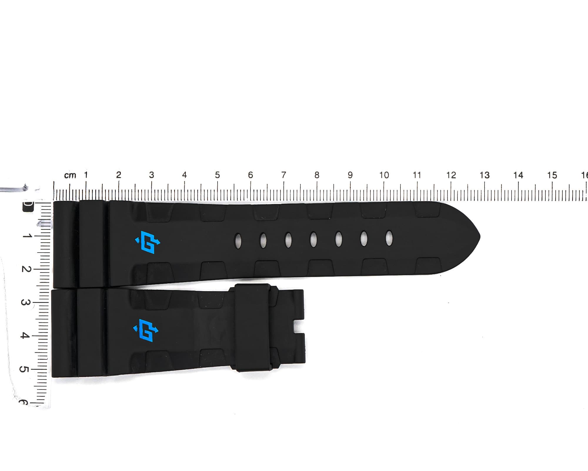Factory Original Rubber Panerai strap, Black, 26x22mm