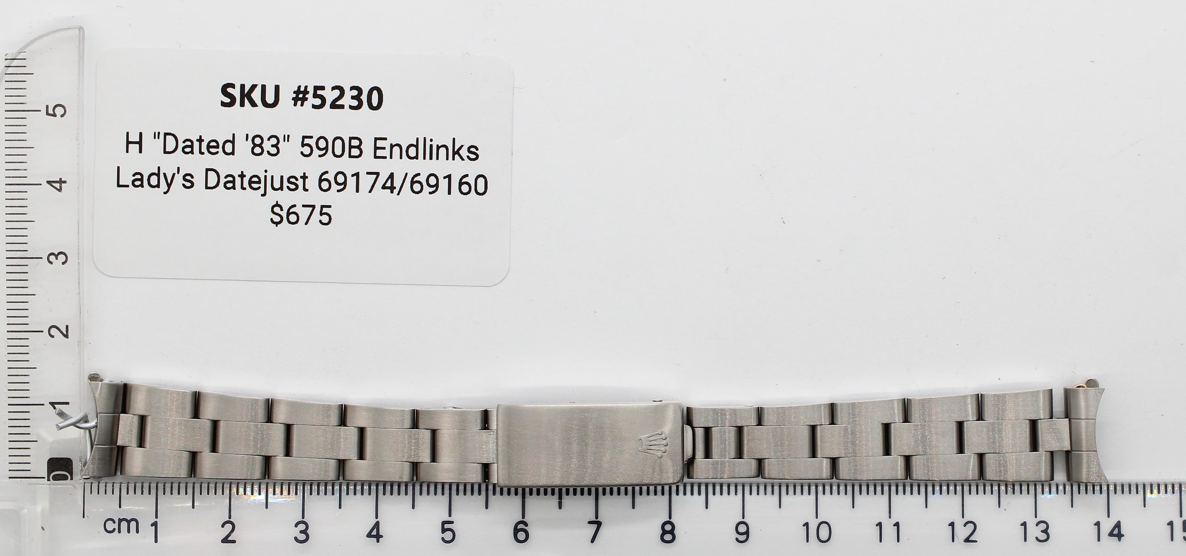 Watch band for Rolex lady 26mm 13 mm Steel 78340 Oyster