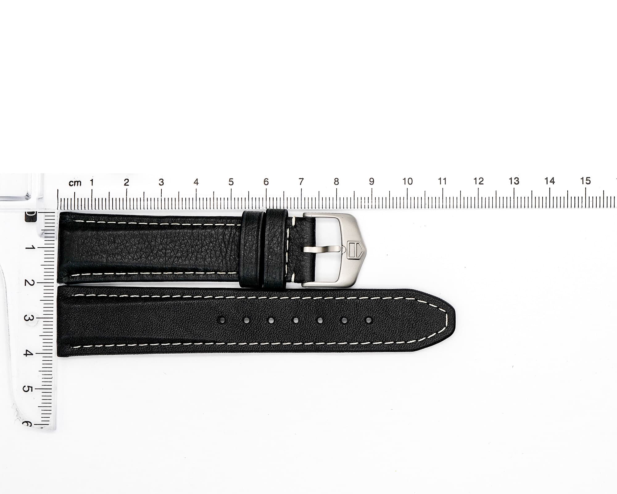 Factory Original Leather TAG Heuer strap, Black, 20x18mm