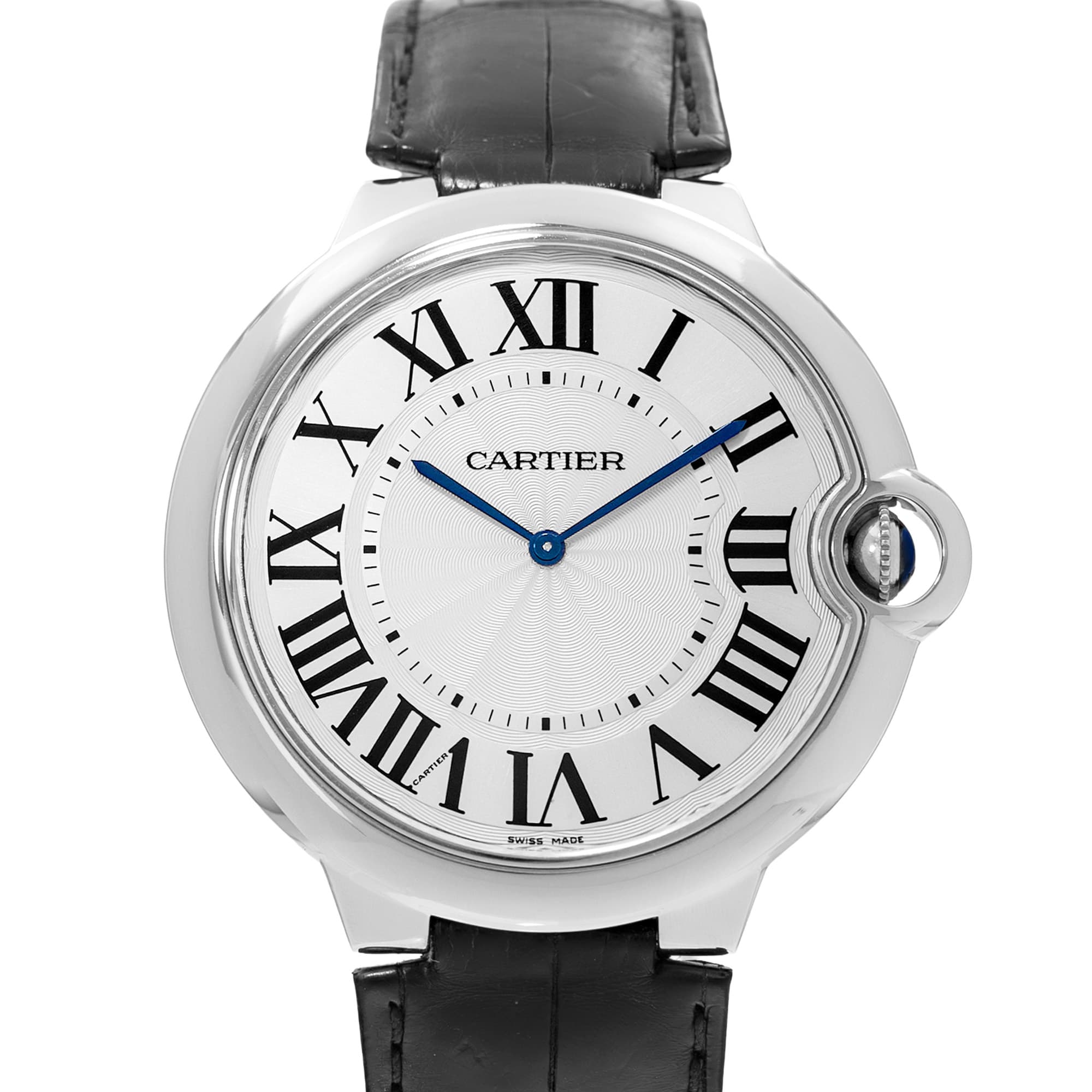 Cartier Ballon Bleu 46mm W6920055 3375 Silver Roman White Gold Mens Watch 2015