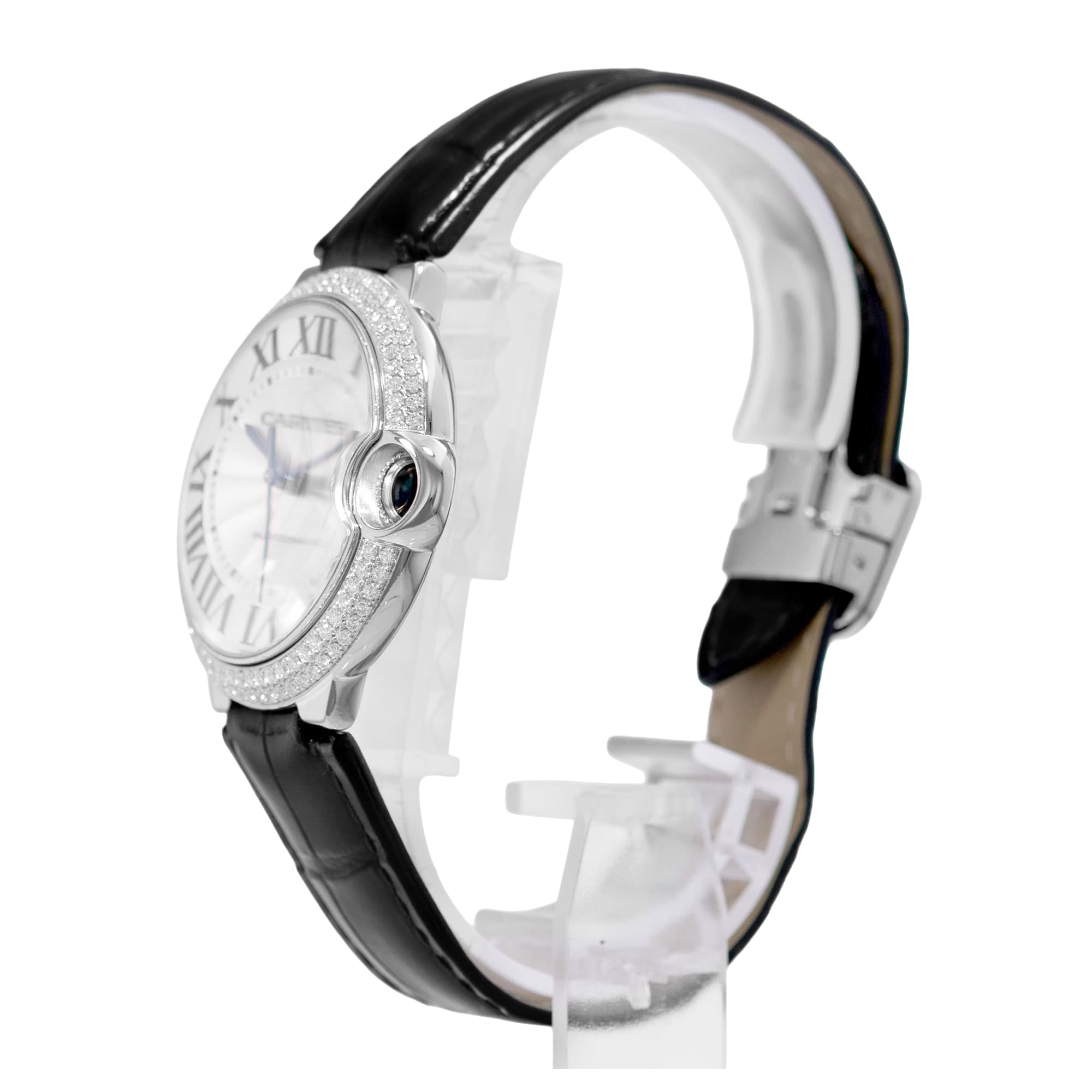 Cartier Ballon Bleu 36mm WE900651 3004 Factory Diamonds White Gold Ladies Watch