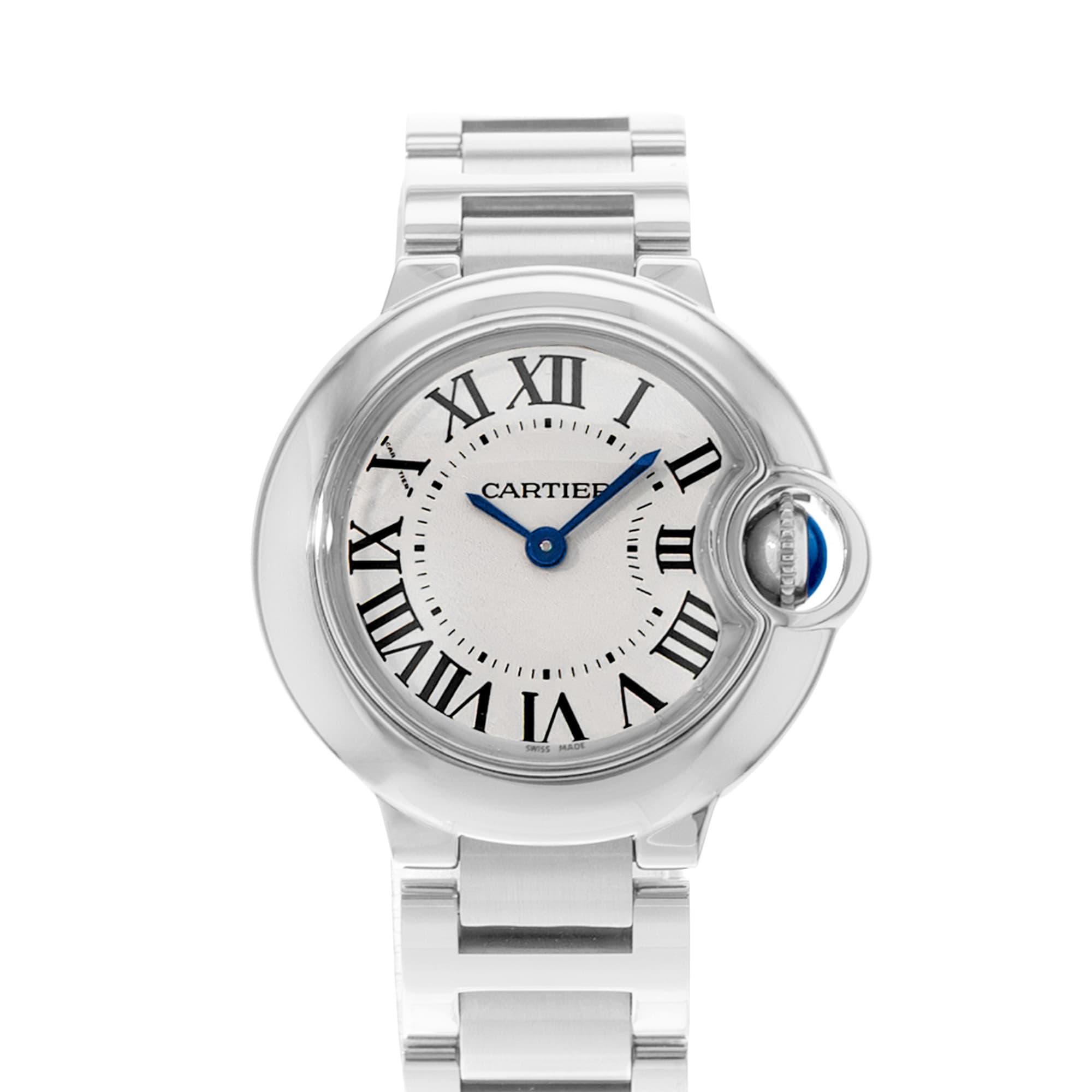Cartier Ballon Bleu 28mm W69010Z4 3009 Silver Dial Steel Ladies Watch Papers