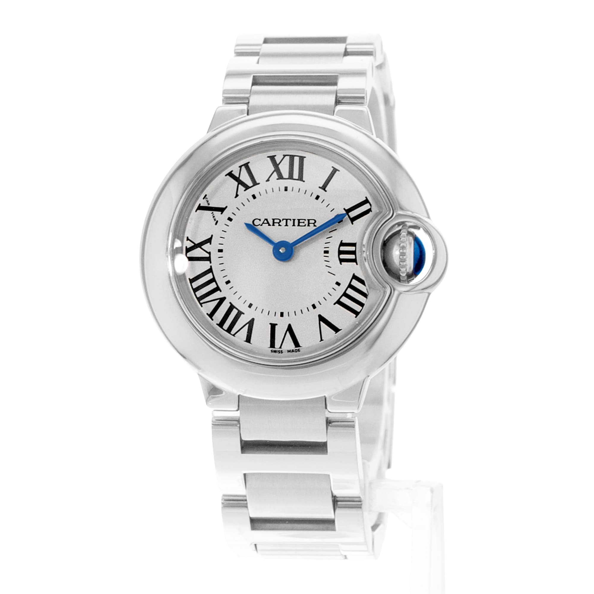 Cartier Ballon Bleu 28mm W69010Z4 3009 Silver Dial Steel Ladies Watch Papers