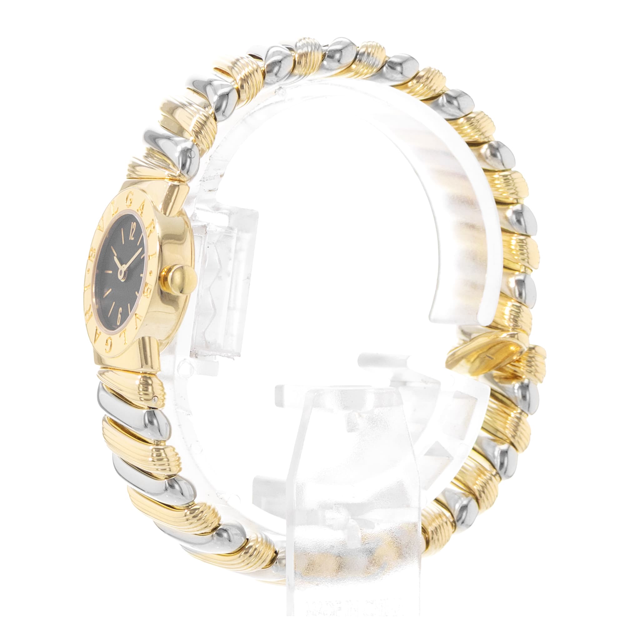 Bulgari Tubogas BB192T 18mm Black Steel 18k Yellow Gold Ladies Watch 2008