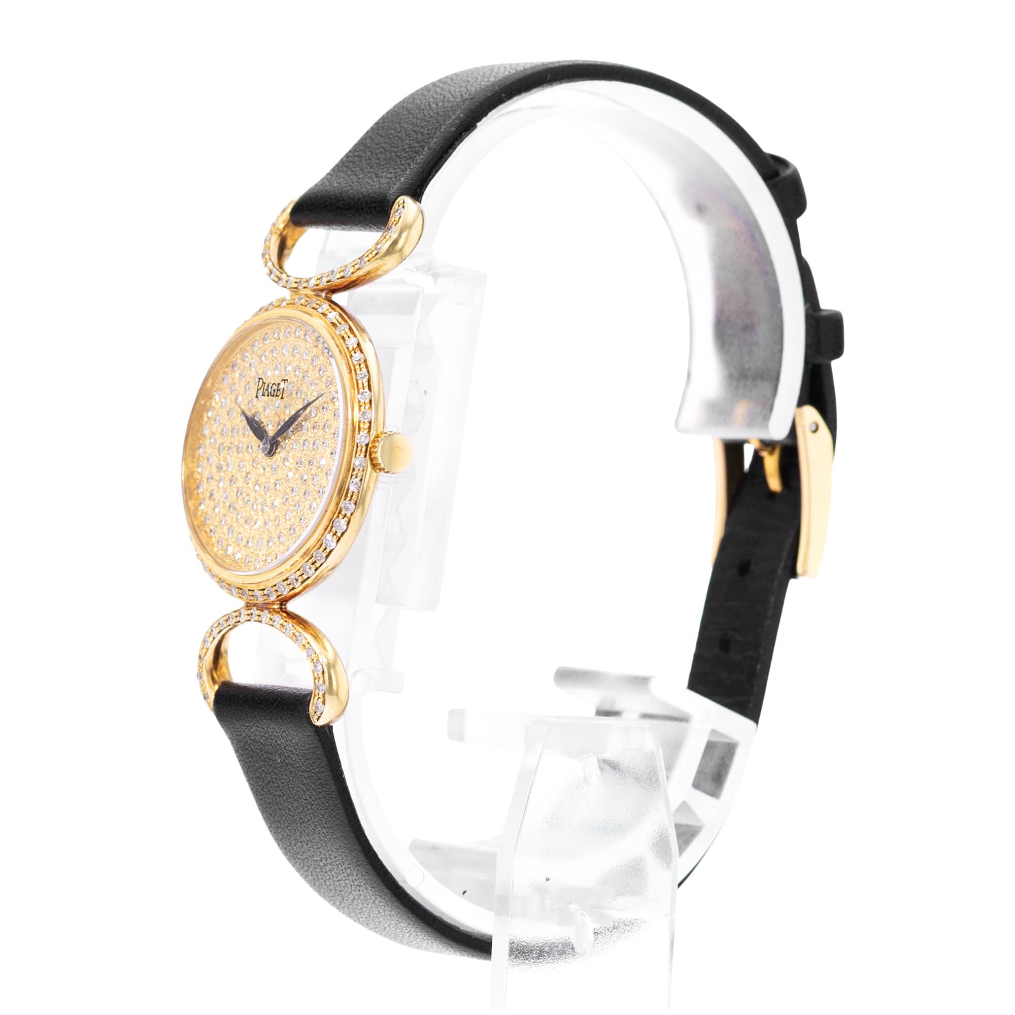 Piaget Classique 9802DB 26mm Vintage Diamond Pave 18k Yellow Gold Ladies Watch