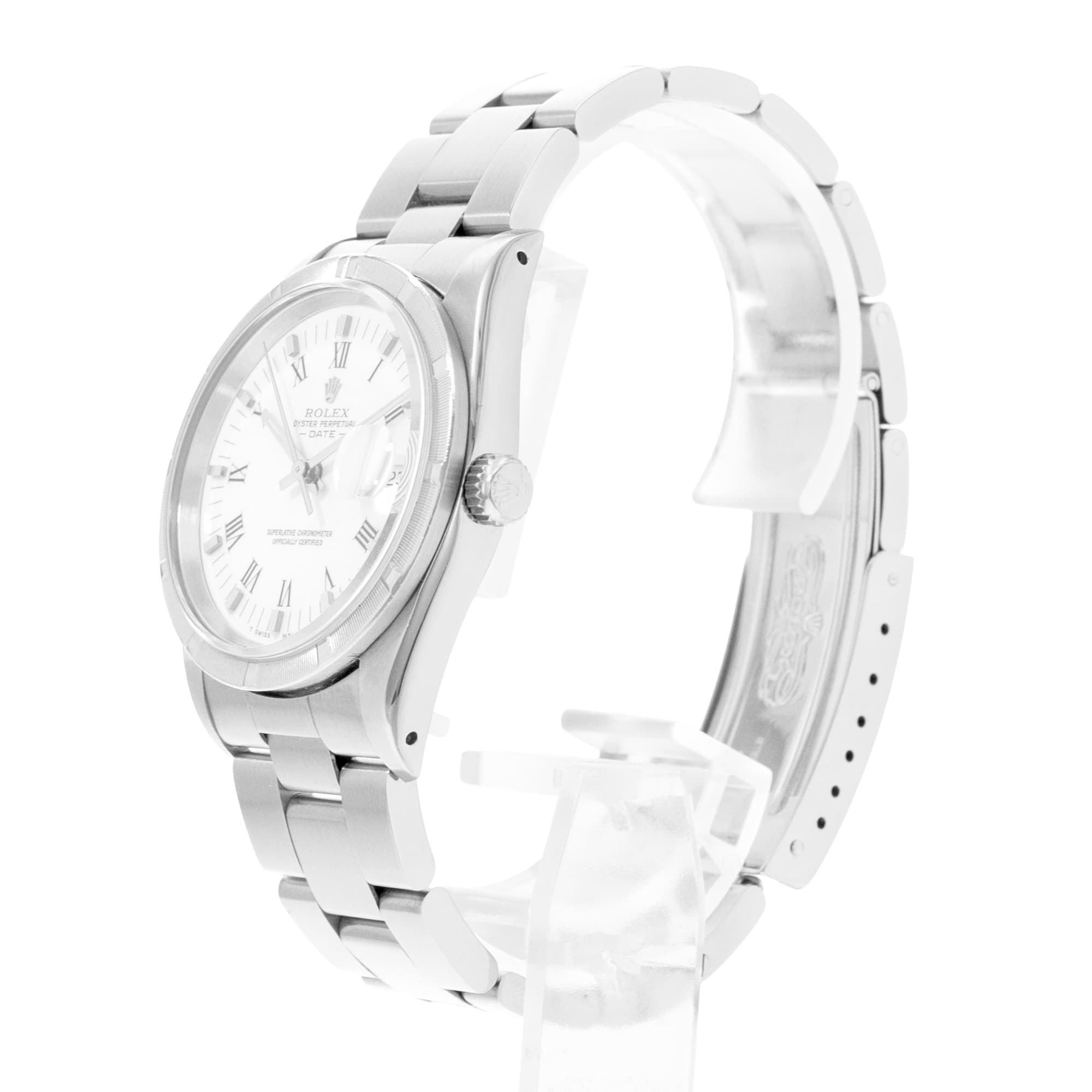 Rolex Oyster Perpetual 34 15210 White Roman Dial Steel Automatic Mens Watch