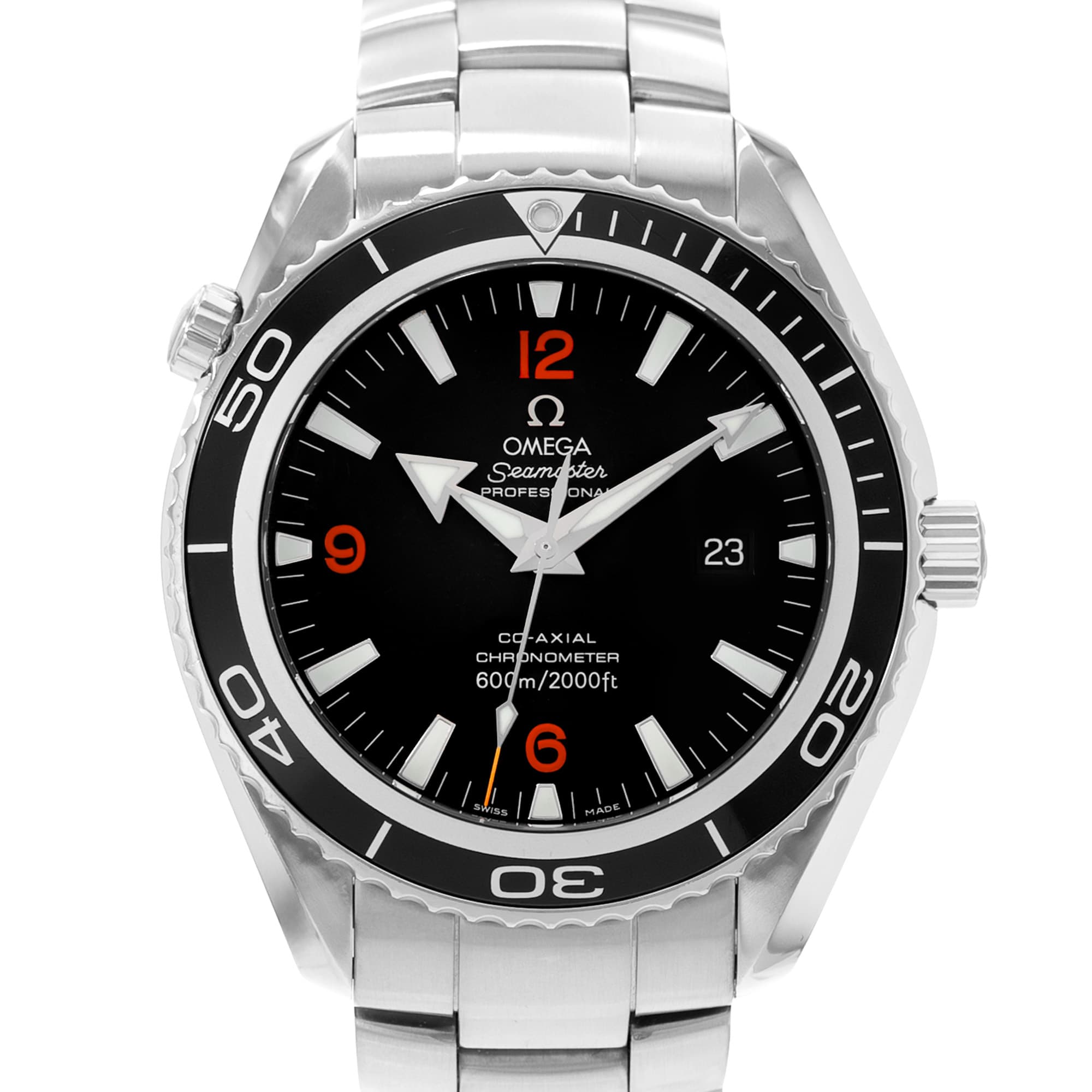 Omega Seamaster Planet Ocean 2200.51.00 45mm Black Arabic Dial Steel Mens Watch