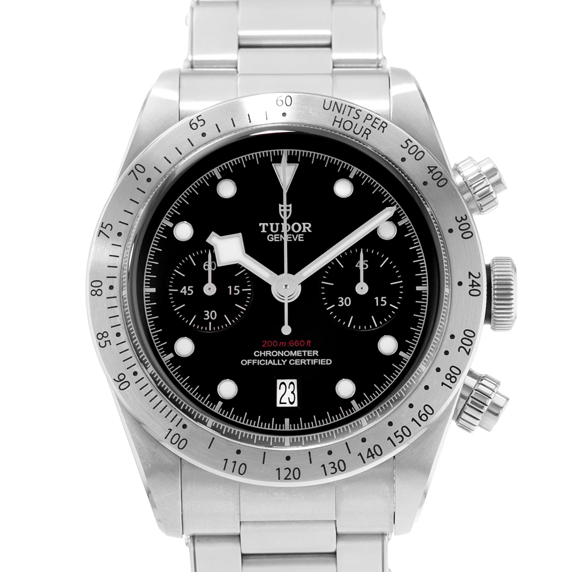 Tudor Black Bay Chrono 79350 41mm Black Dial Steel Mens Watch Card 2017