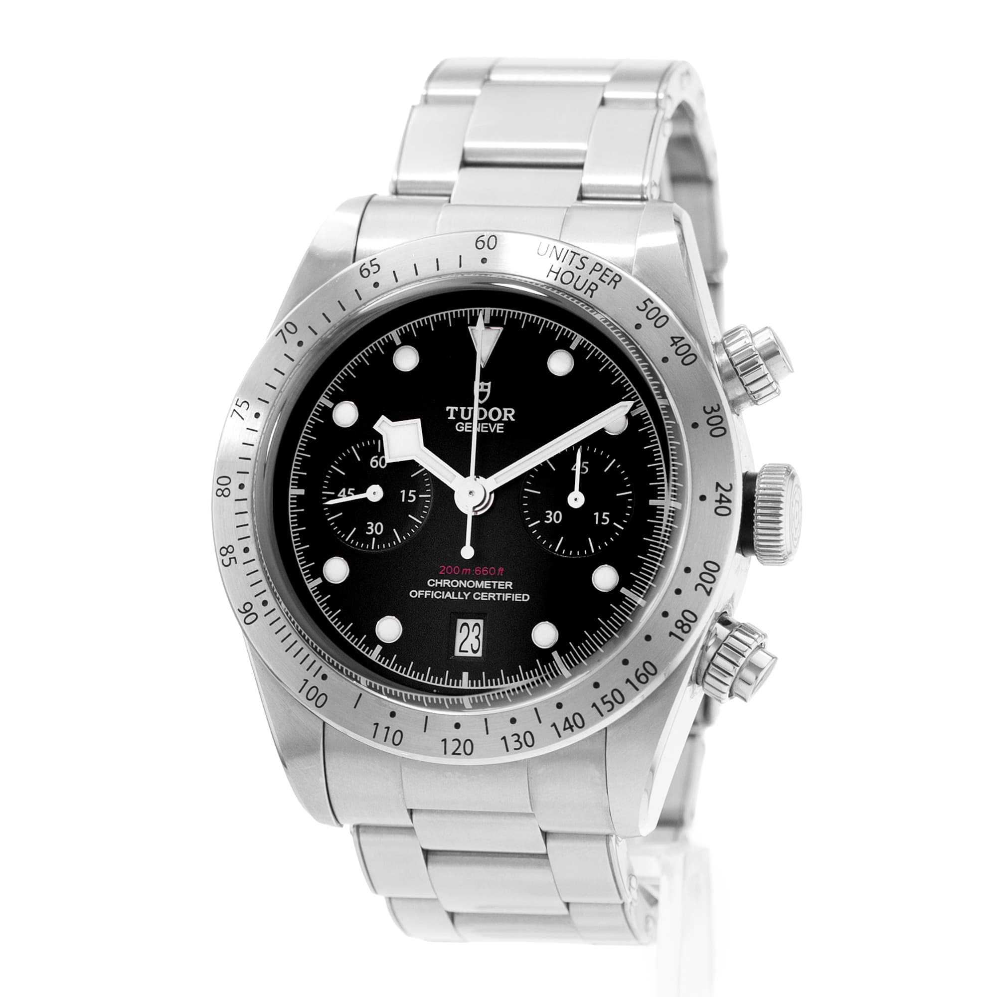 Tudor Black Bay Chrono 79350 41mm Black Dial Steel Mens Watch Card 2017