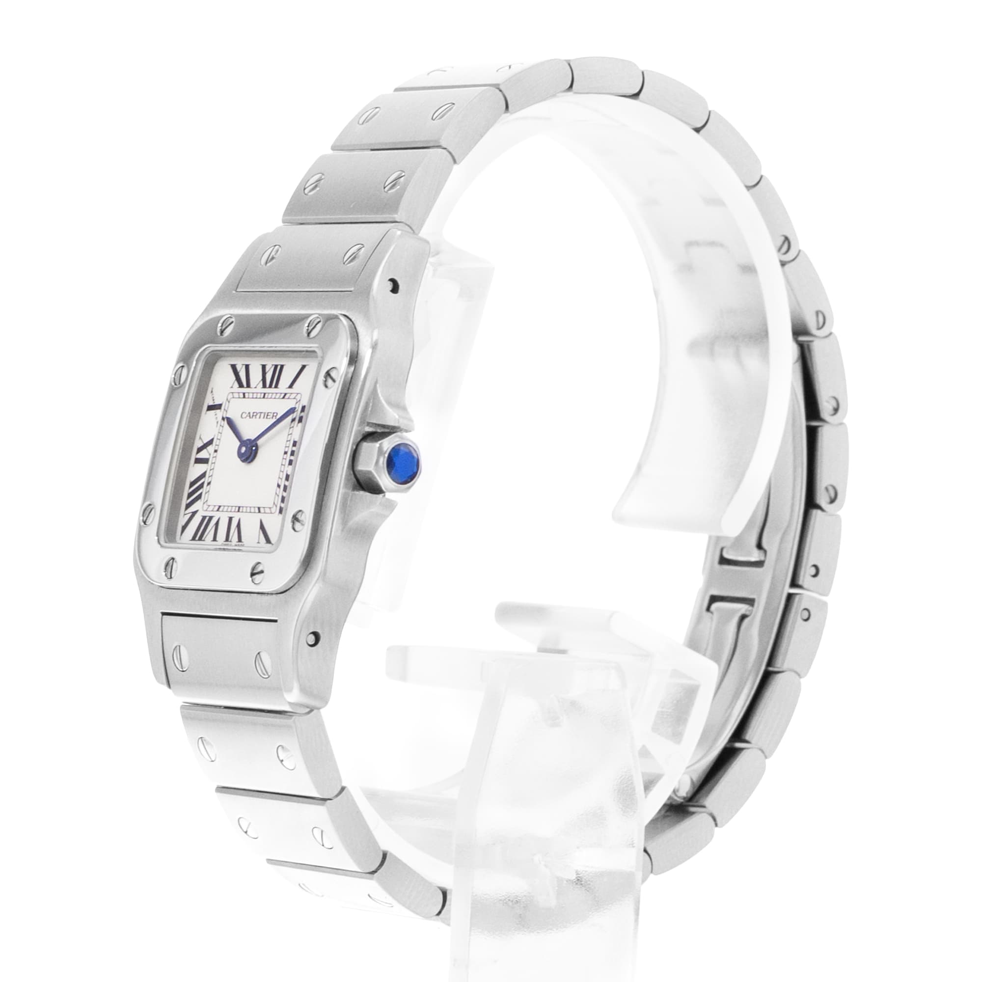 Cartier Santos Galbee W20056D6 1565 24mm Small Silver Dial Steel Ladies Watch
