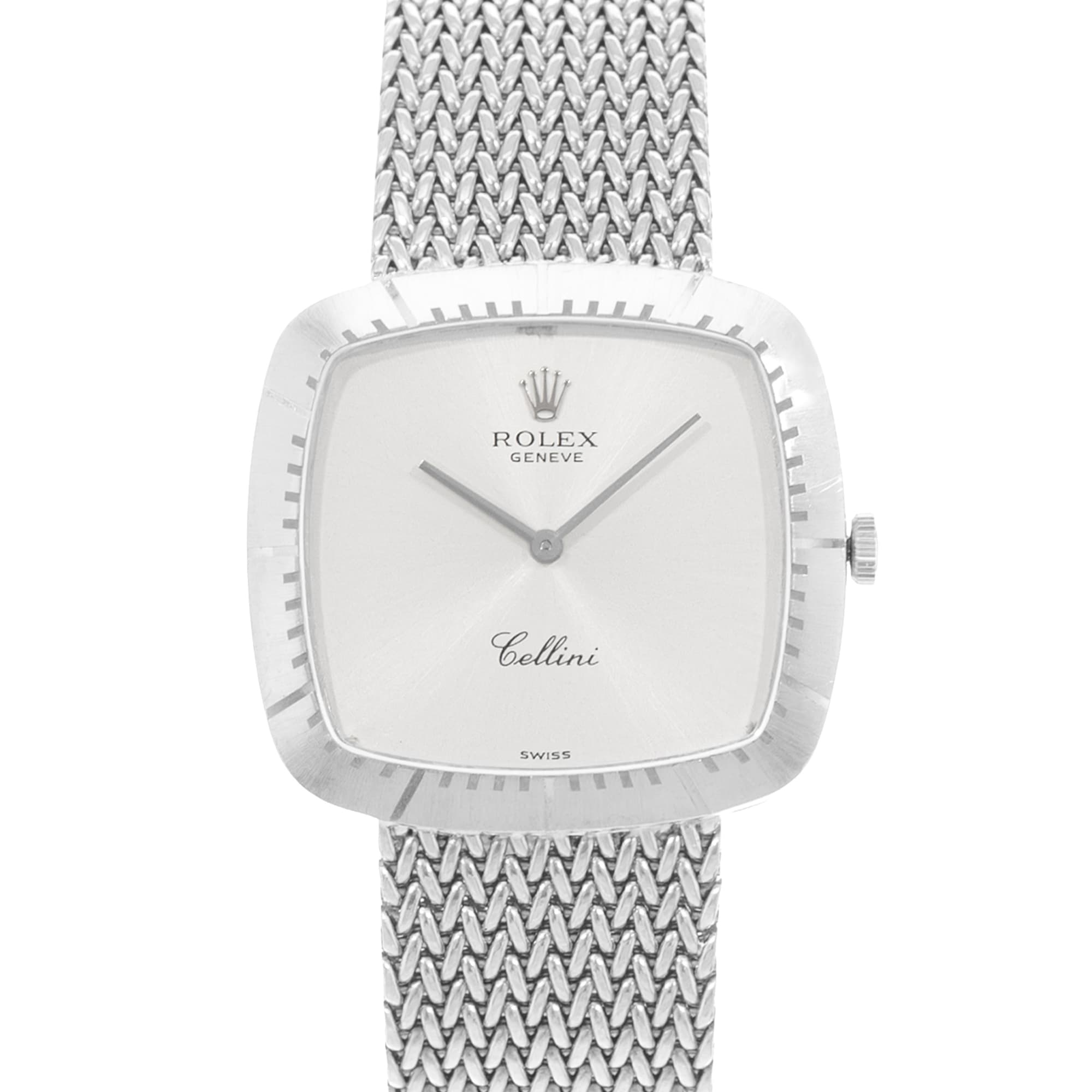 Rolex Cellini 4084 30mm Vintage Silver Dial White Gold Ladies Watch