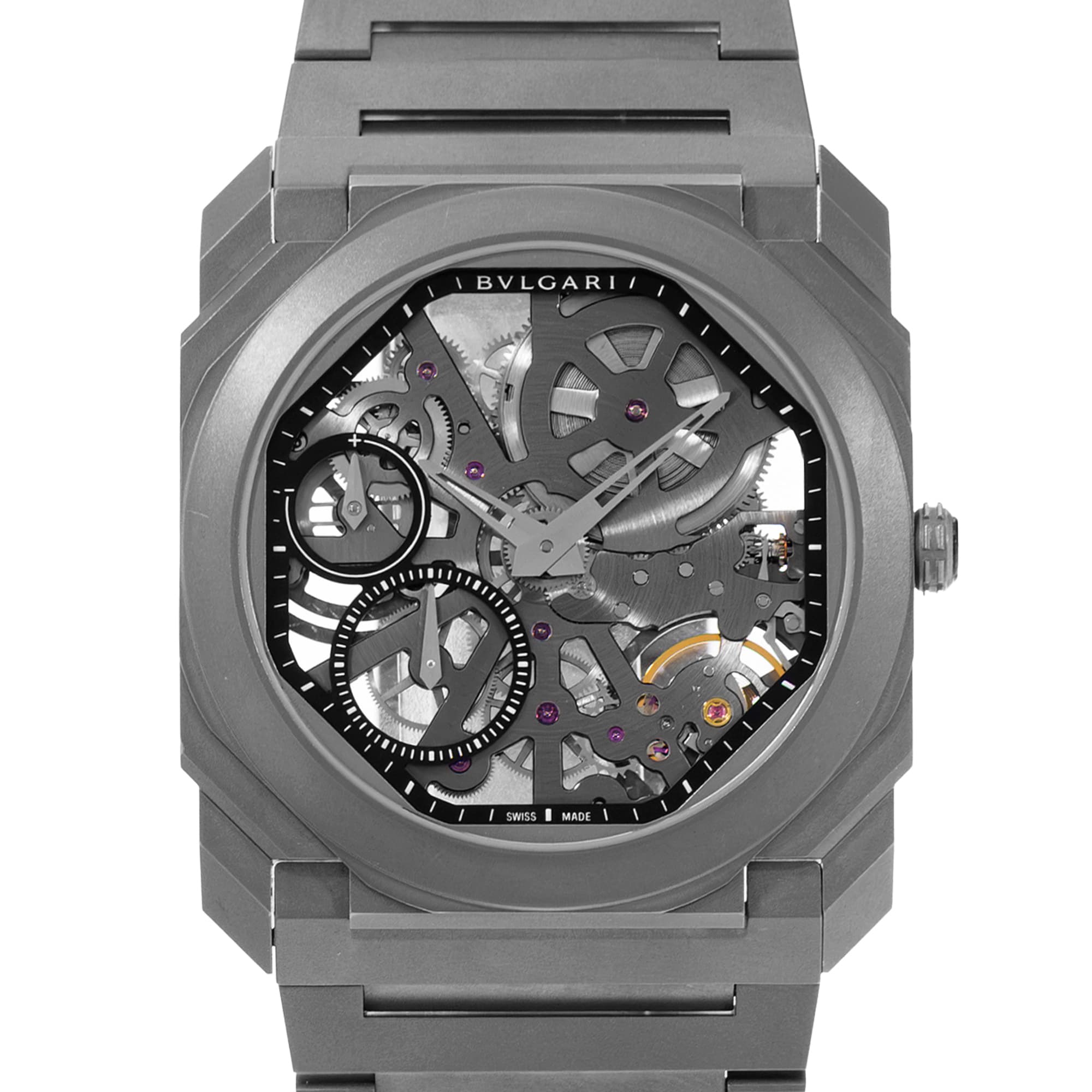Bulgari Octo Finissimo 103126 40mm Skeleton Gray Ceramic Mens Watch