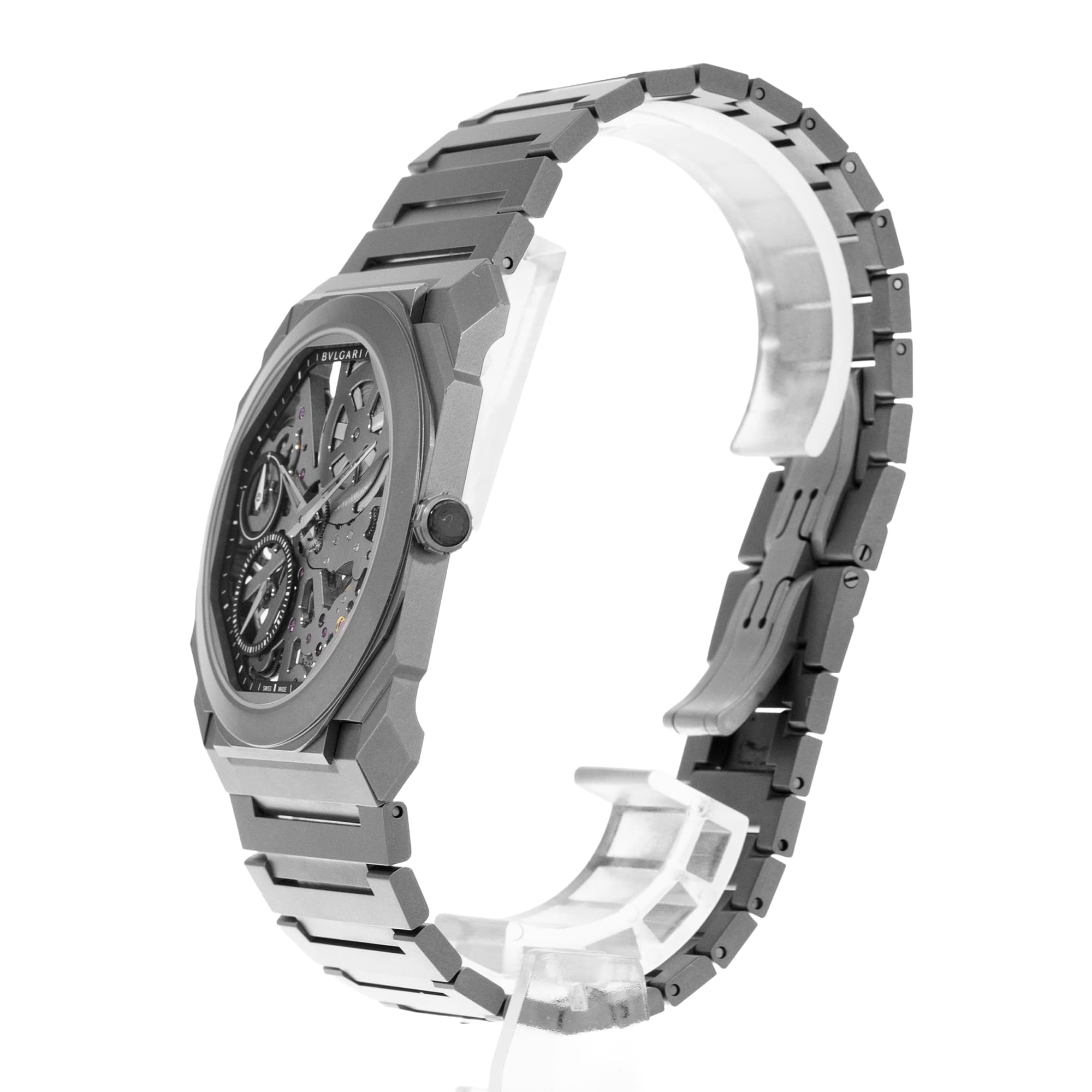 Bulgari Octo Finissimo 103126 40mm Skeleton Gray Ceramic Mens Watch