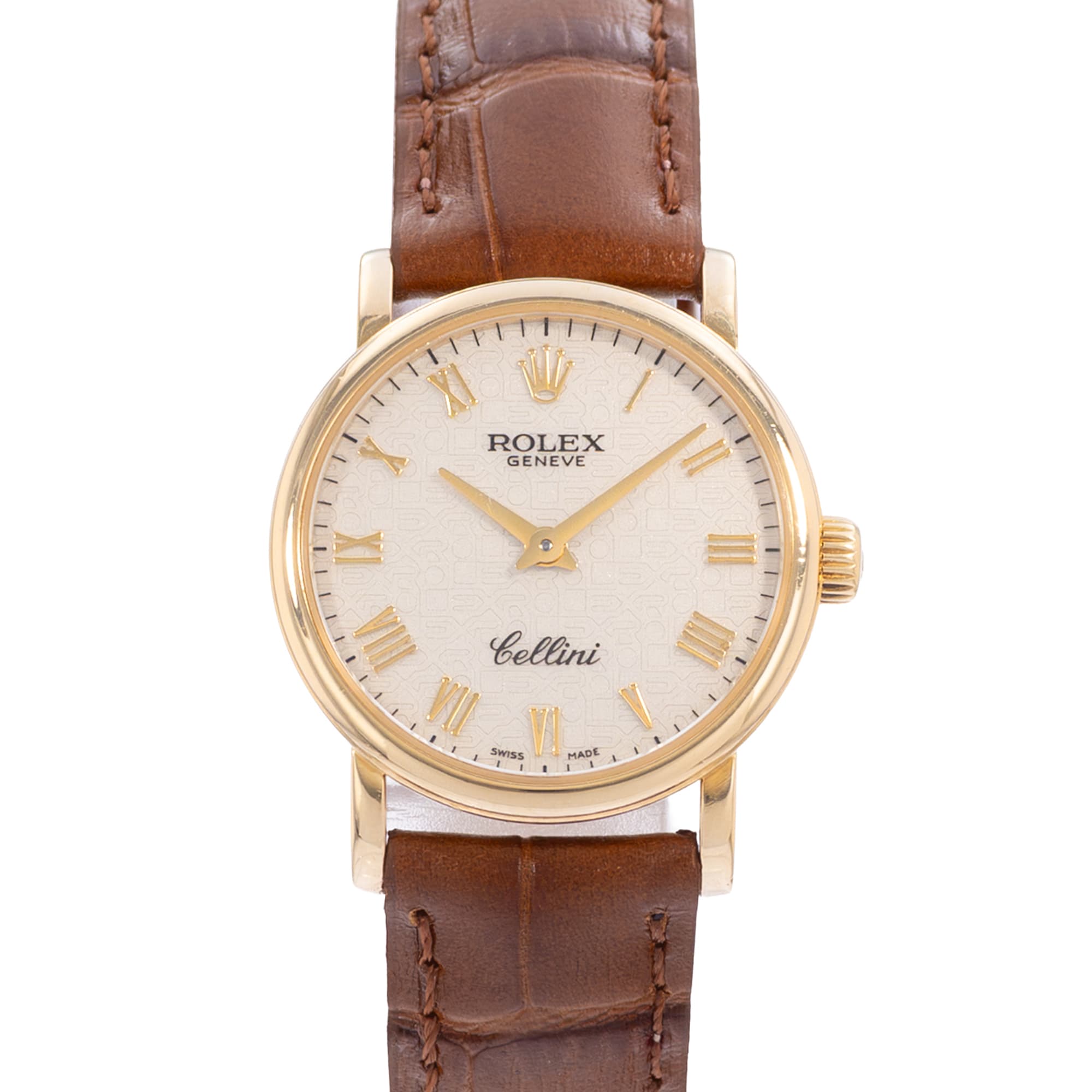 Rolex Cellini 6110 25mm Roman Dial Yellow Gold Ladies Watch