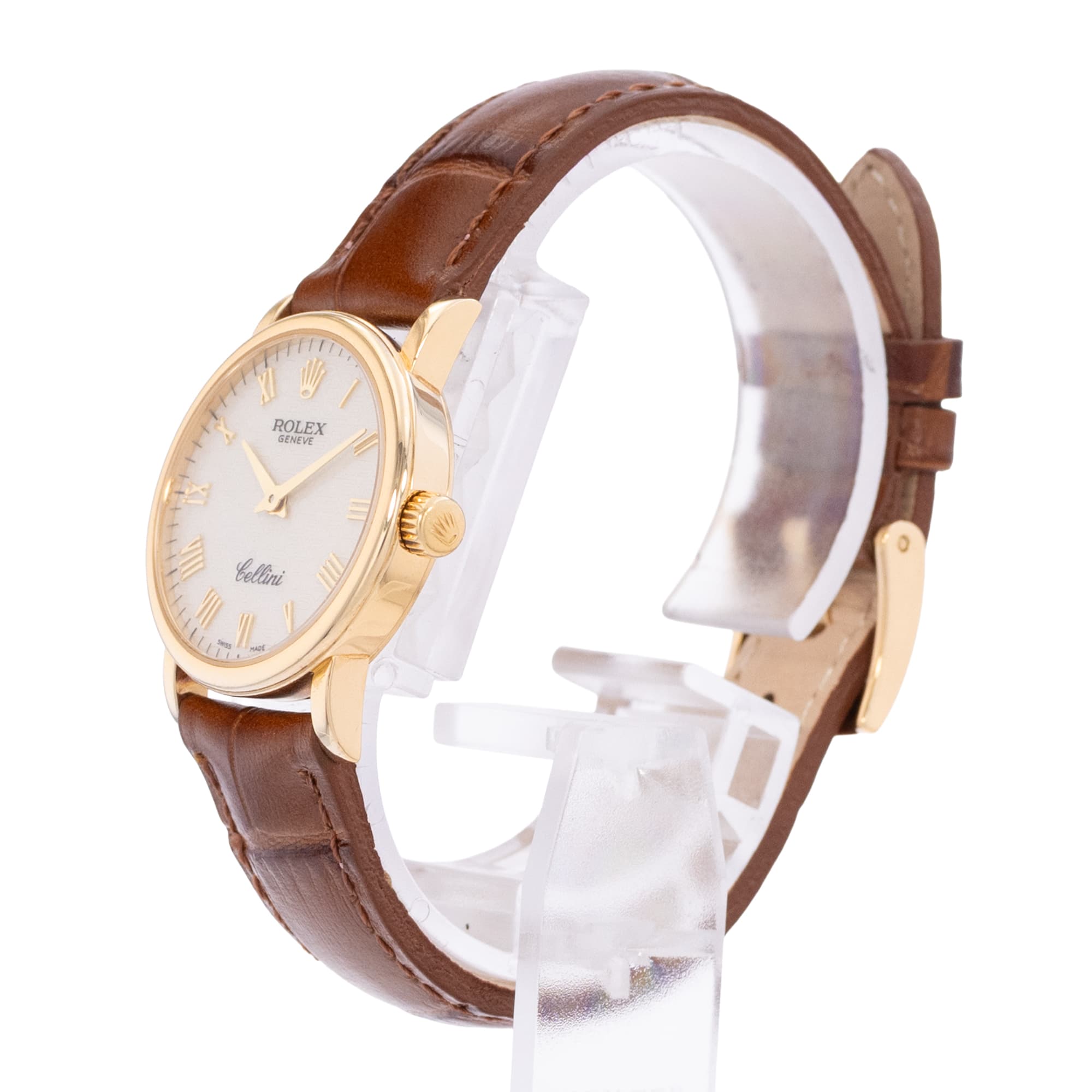Rolex Cellini 6110 25mm Roman Dial Yellow Gold Ladies Watch