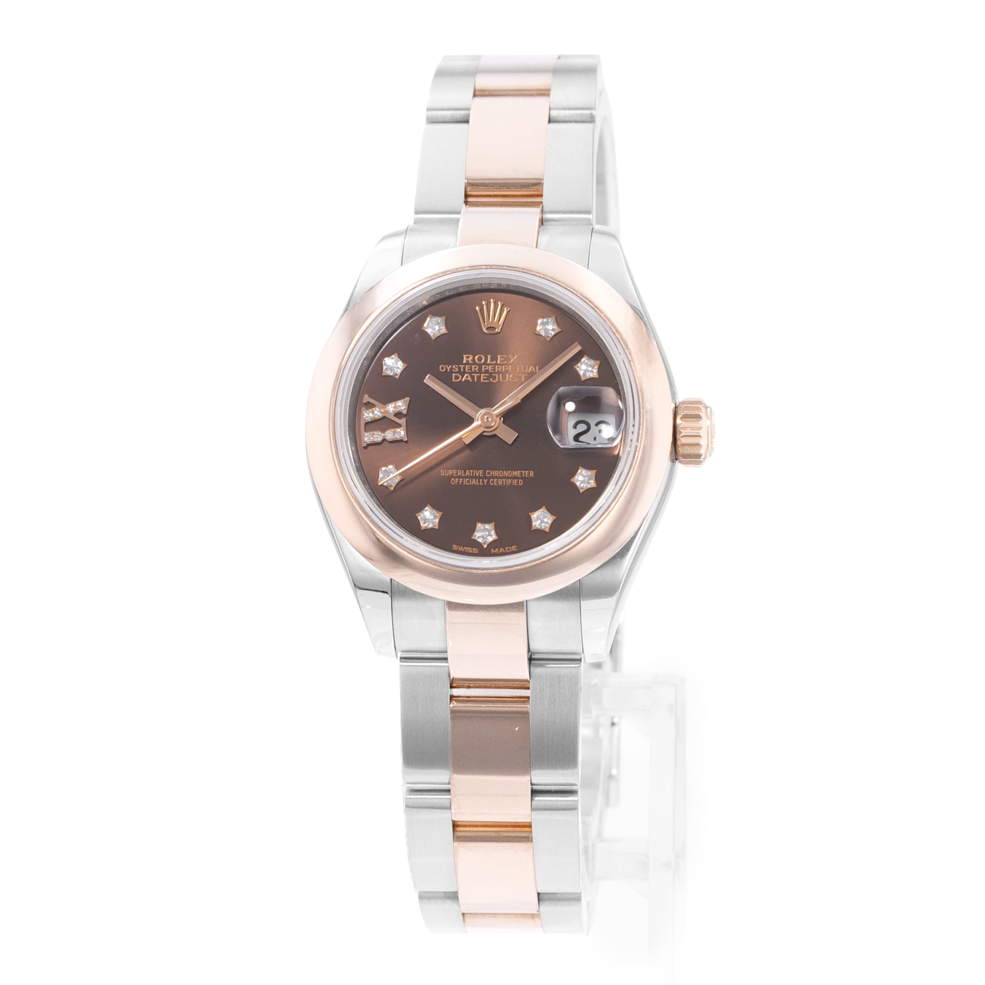 Rolex Datejust 28 279161 Brown Diamond Rose Steel Oyster Ladies Watch 2019