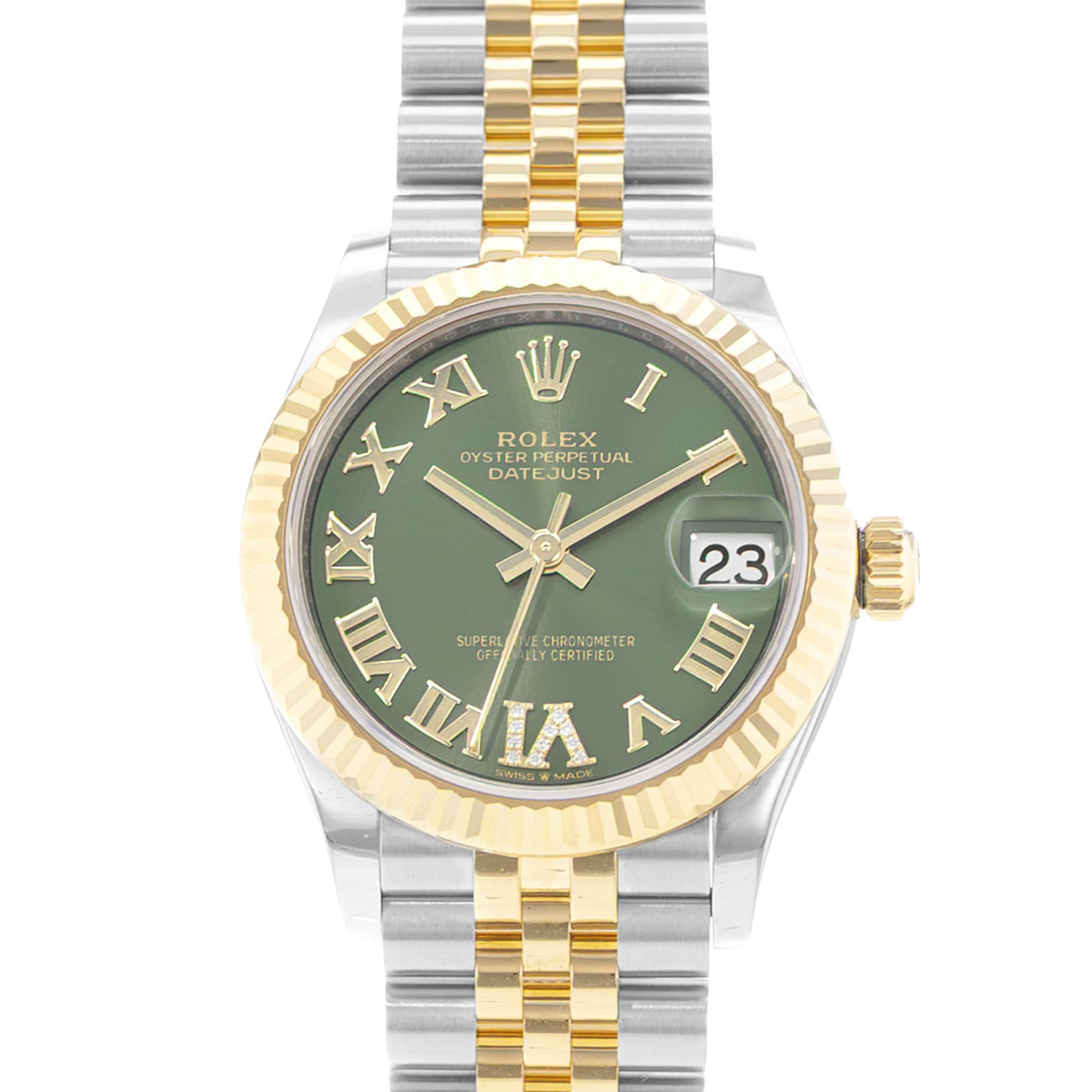 Rolex Oyster Perpetual 31 278273 Green Diamond Jubilee Ladies Watch Card 2026