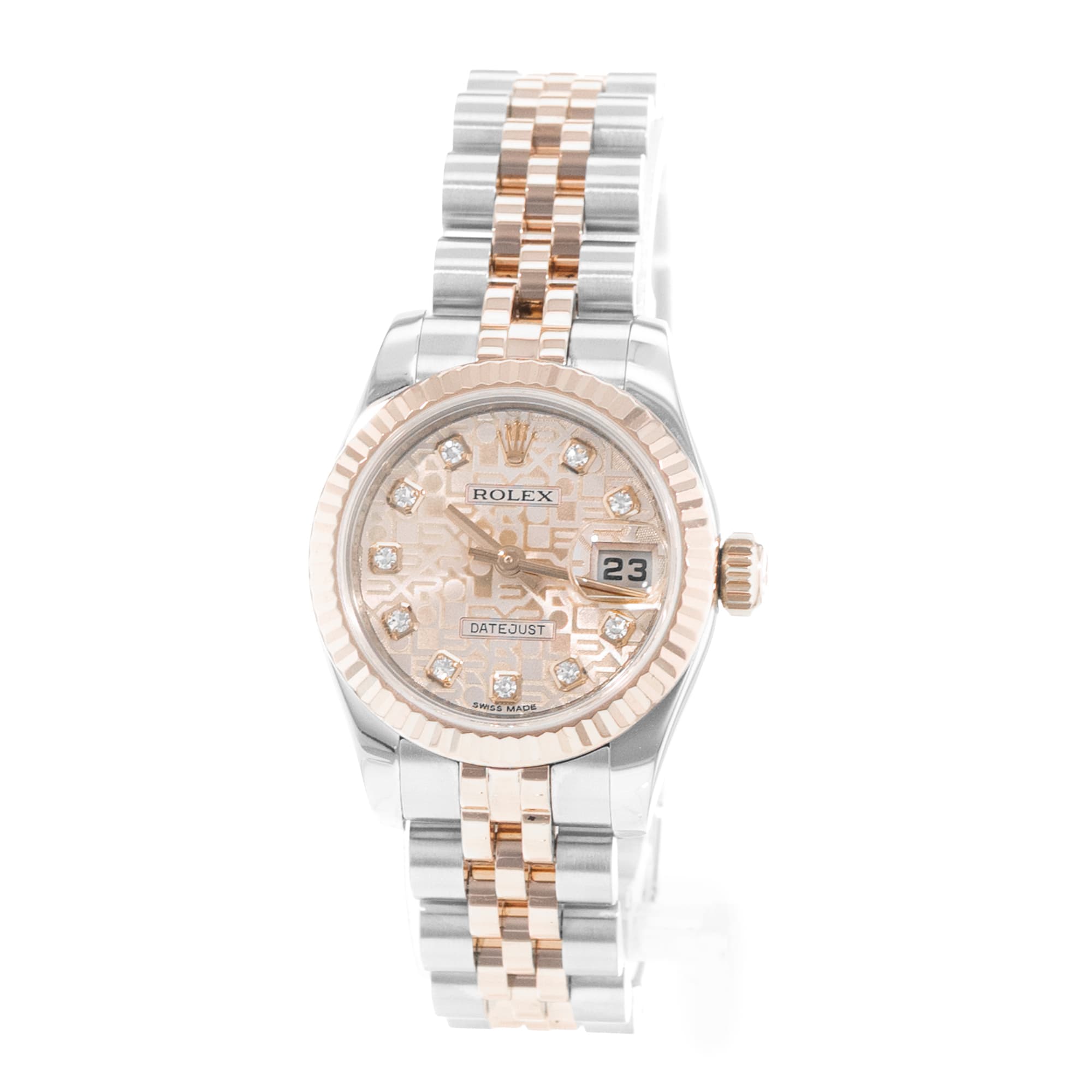 Rolex Datejust 26 179171 Pink Diamonds Steel Gold Jubilee Ladies Watch Card 2015