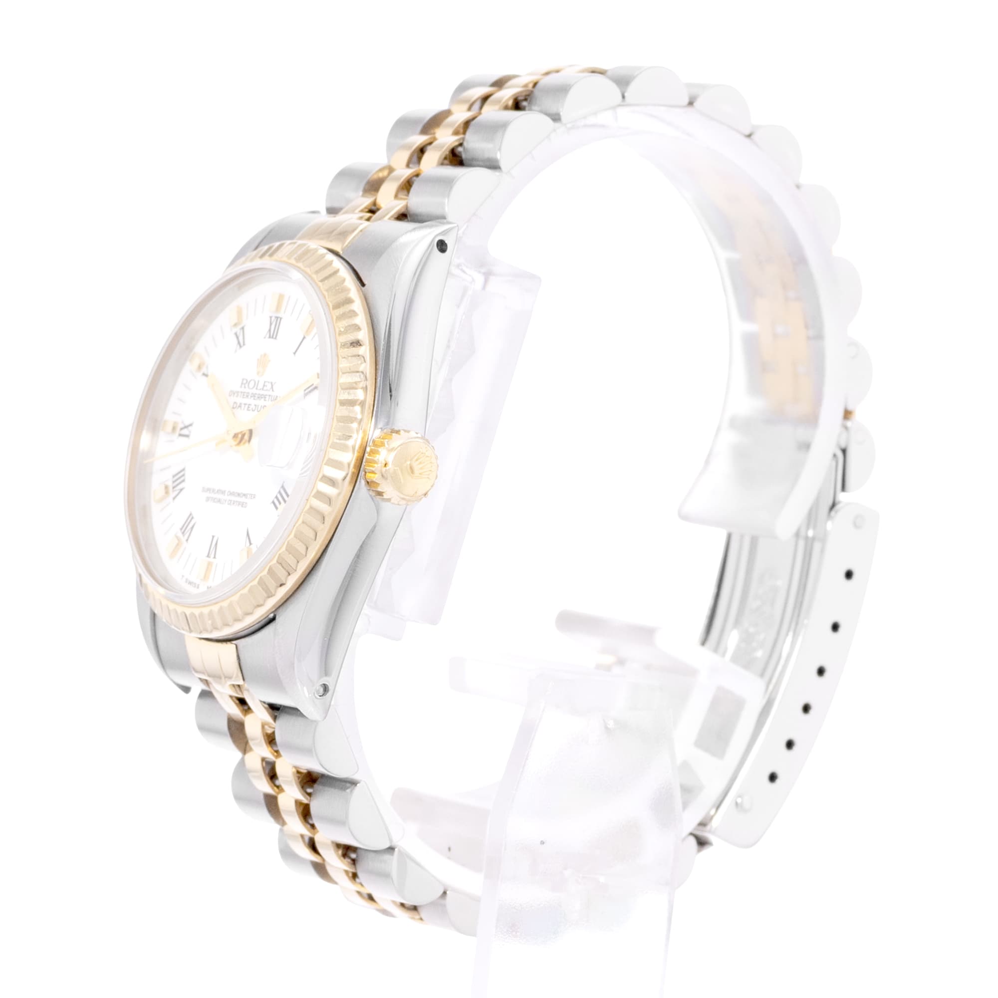 Rolex Datejust 31 68273 White Roman Dial Steel Yellow Gold Ladies Watch